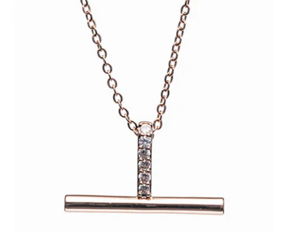 Rose Gold T-Bar Pendant
