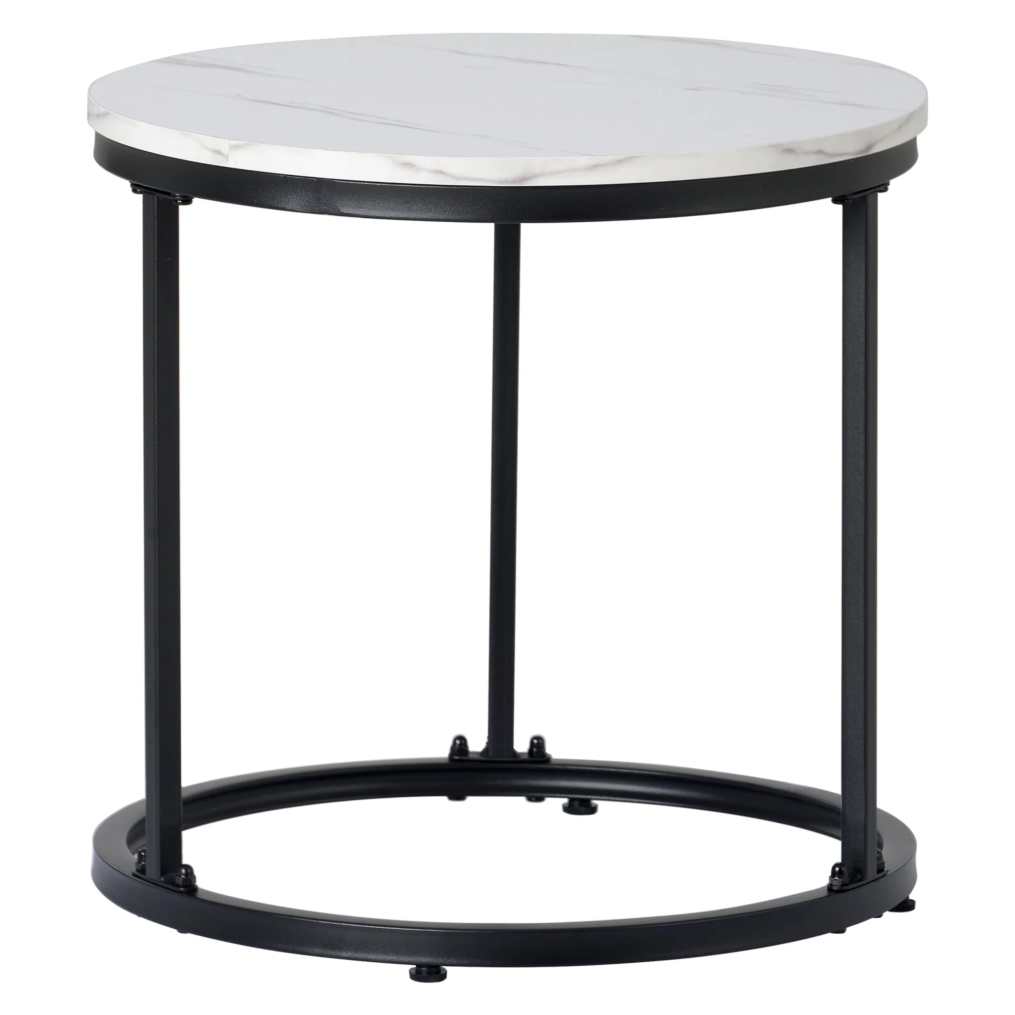 Round Coffee Table Set of 2, Nested Side Table for Living Room - Image 7