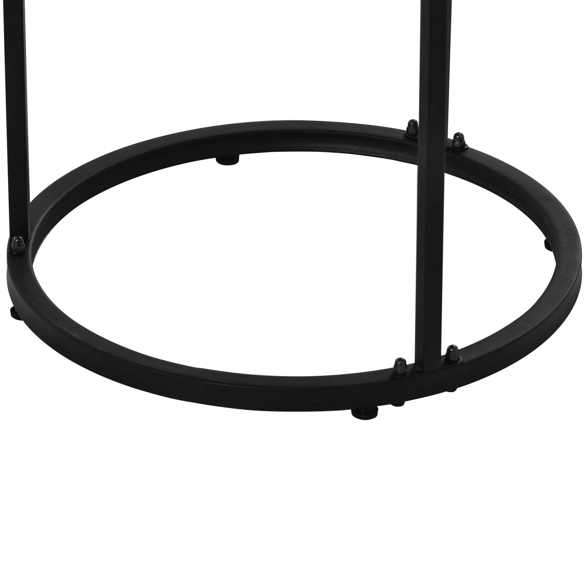 Round coffee table set of 2 nested side tables (oak) - Image 11