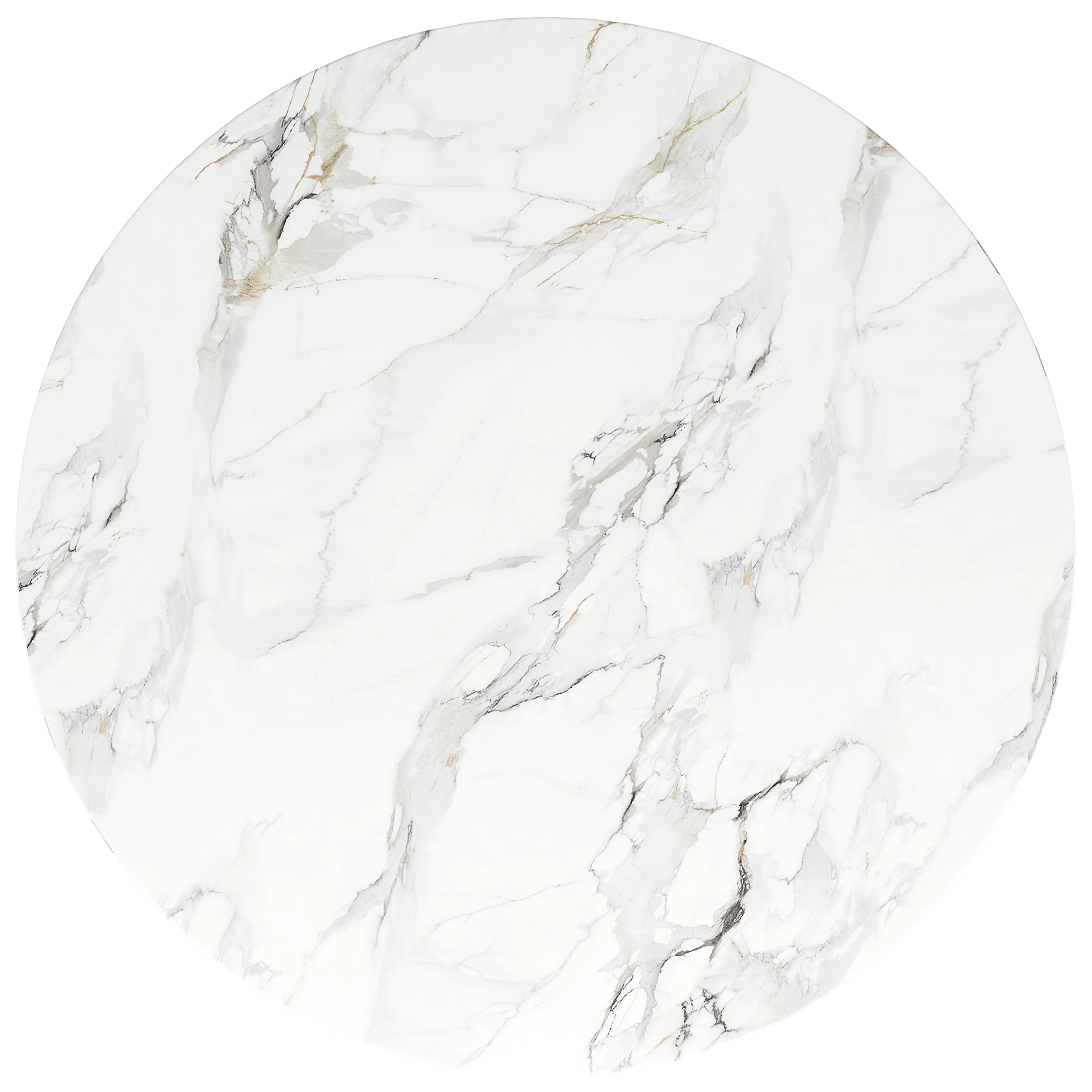 Round Dining Table 80cm 4-6 Seater Marbled Top - Gold Legs - Image 7