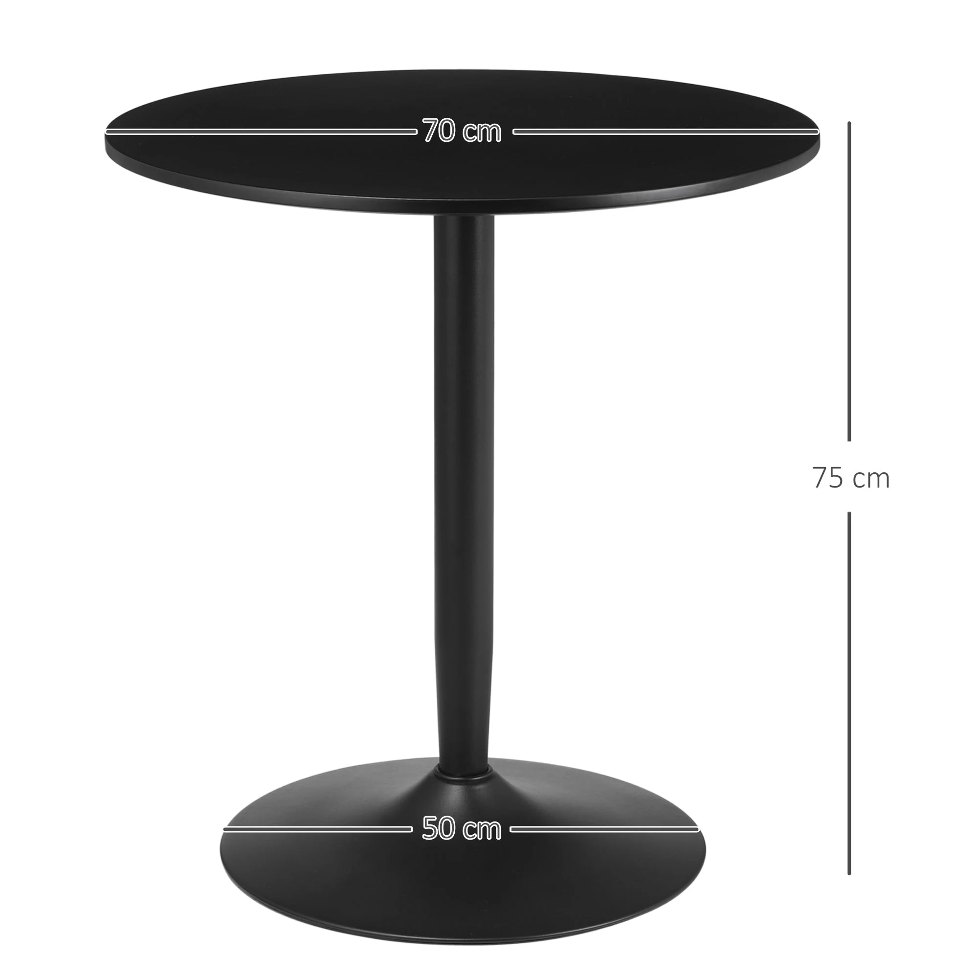 Round Dining Table for 2, Modern Steel Legs Small Spaces - Image 3