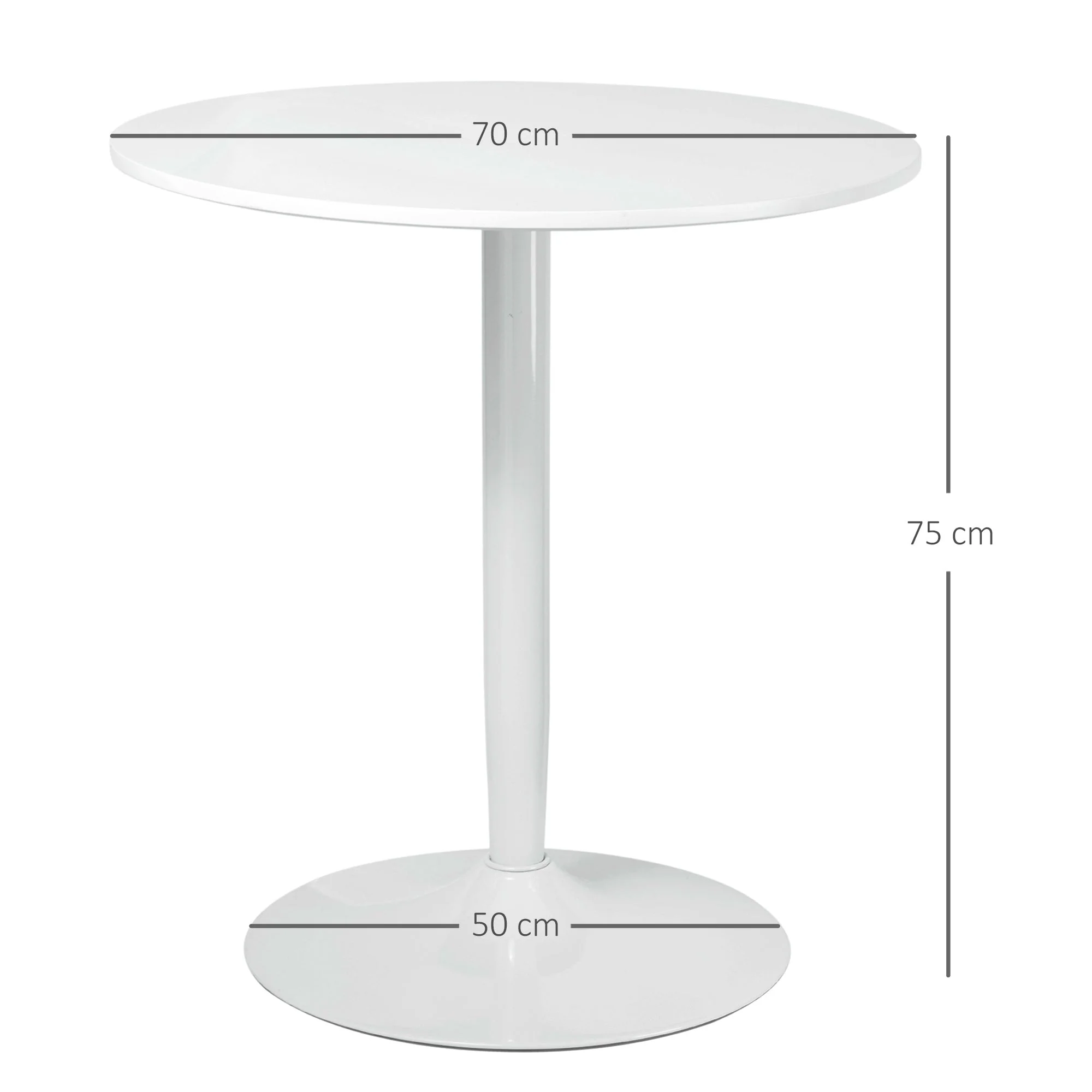 Round Dining Table, Modern Kitchen for 2, Steel - Image 3