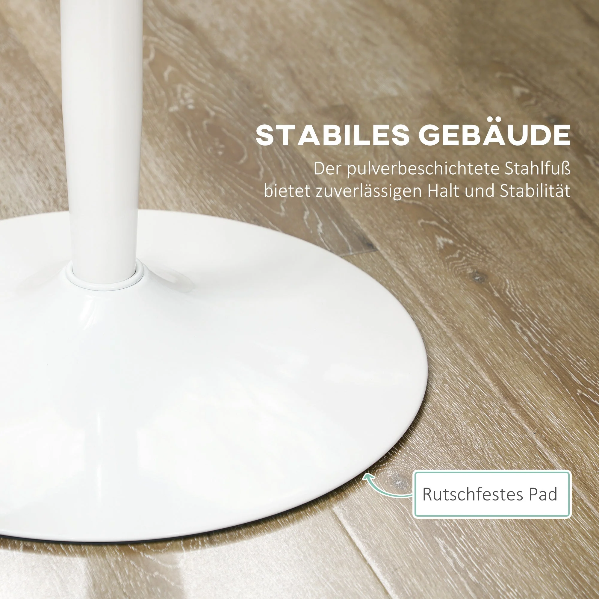 Round Dining Table, Modern Kitchen for 2, Steel - Image 5