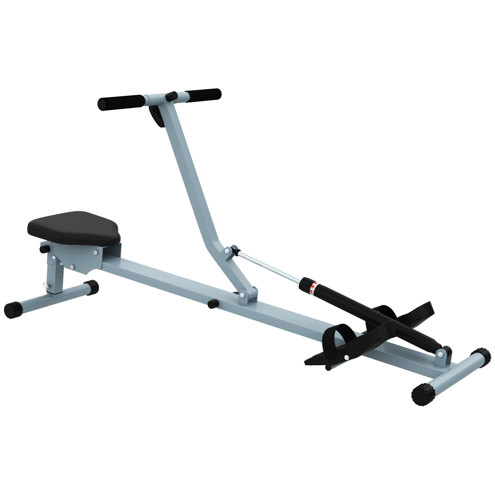 Rowing Machine, LCD Display, Steel+PVC, Gray - Image 2