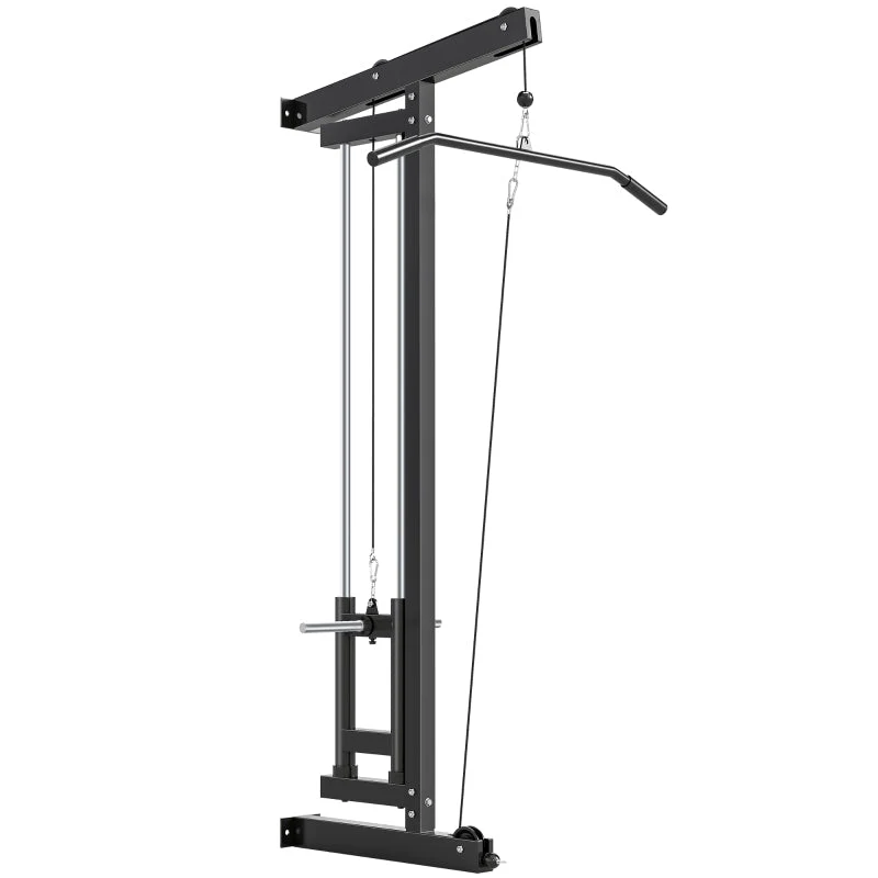 Rowing Machine, Wall-Mounted Cable Fitness Equipment for Home Gym, Black Steel - Image 2