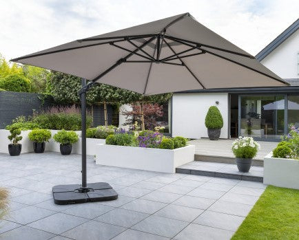 Royce - Executive Standard Cantilever Parasol with Night Cover (Soft Grey) - Image 4