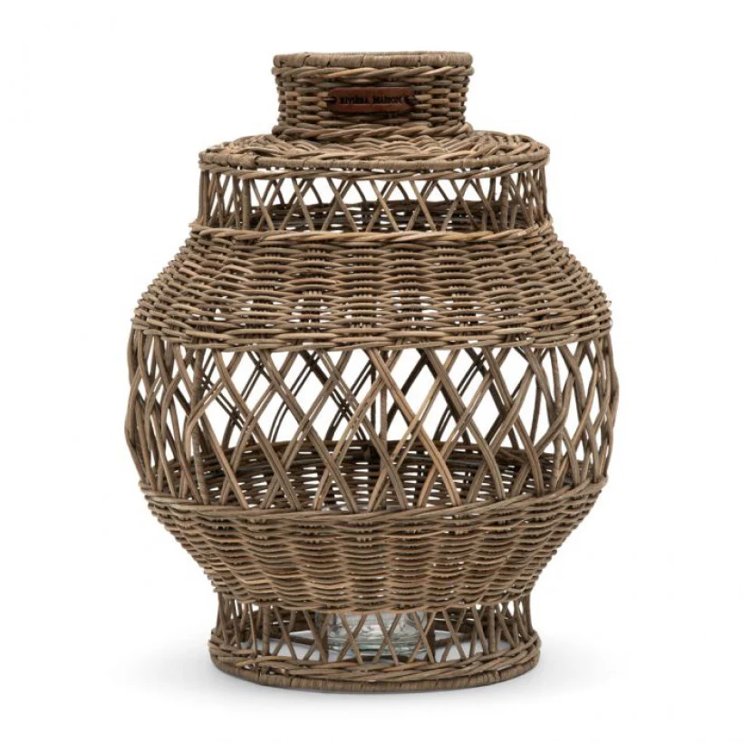 Rustic Rattan Open Weave Hurricane