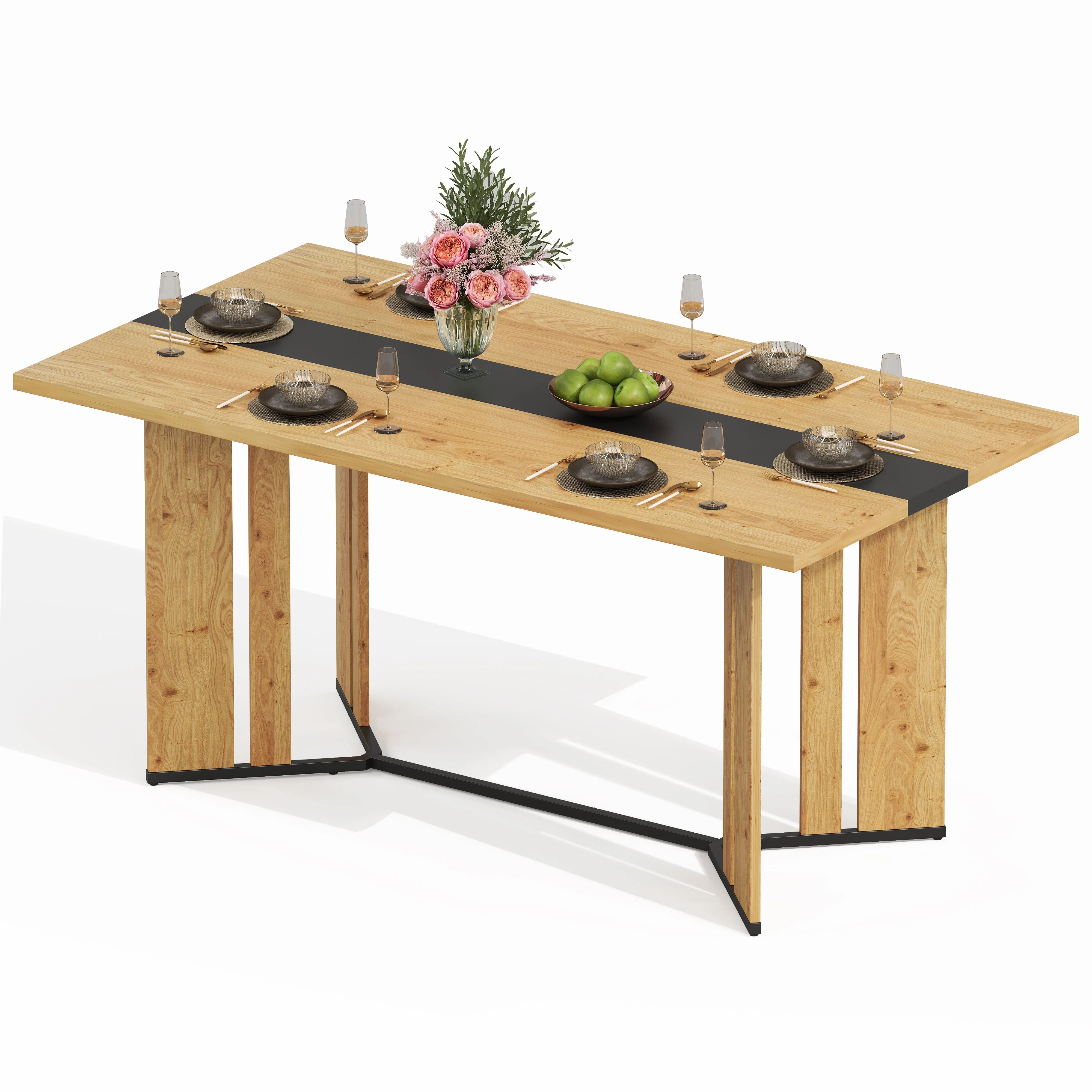Scandinavian Dining Table 150cm, 2.8cm Thick, Waterproof, Oak Wood - Image 7