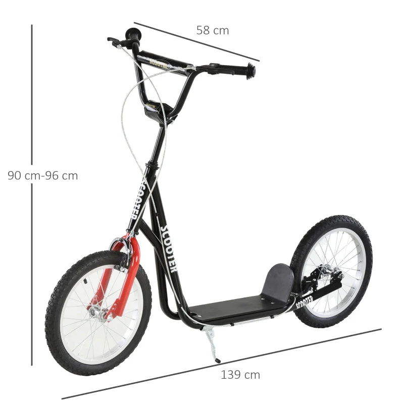 Scooter pneumatic tires handbrake city scooter black - Image 3