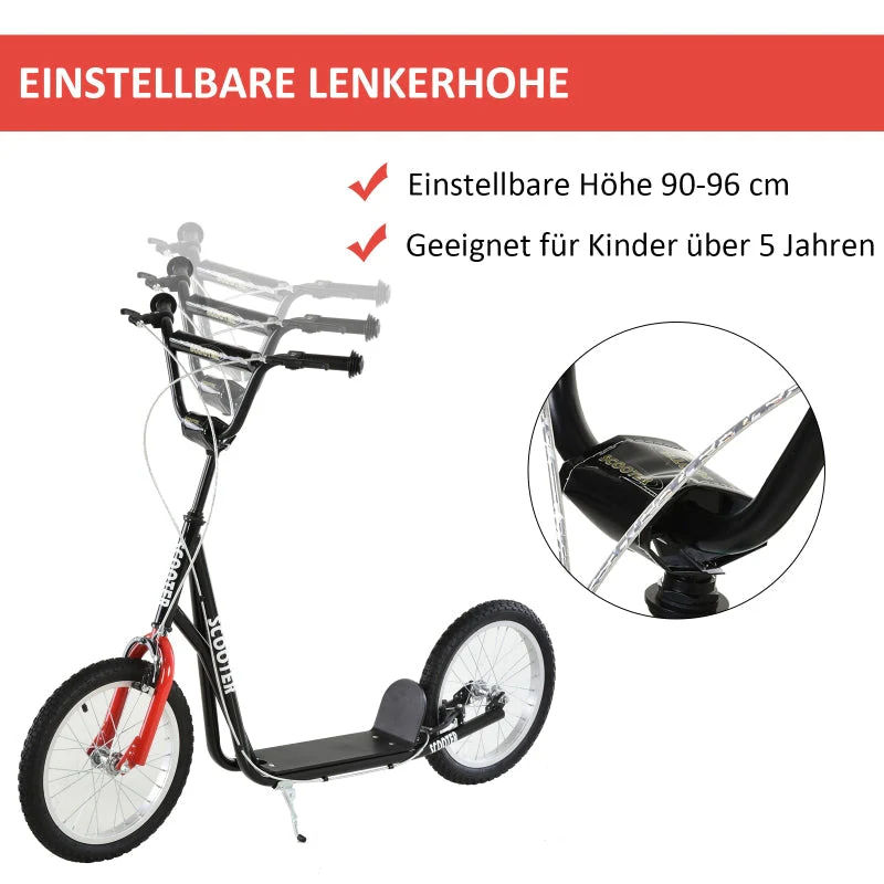 Scooter pneumatic tires handbrake city scooter black - Image 4