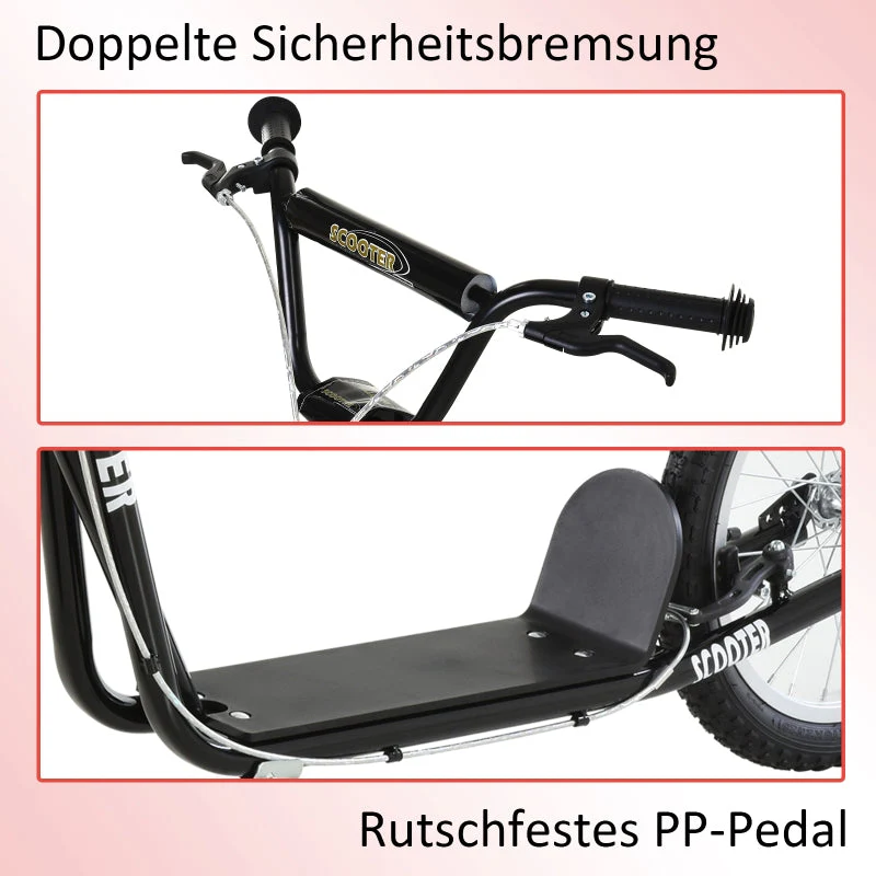 Scooter pneumatic tires handbrake city scooter black - Image 5