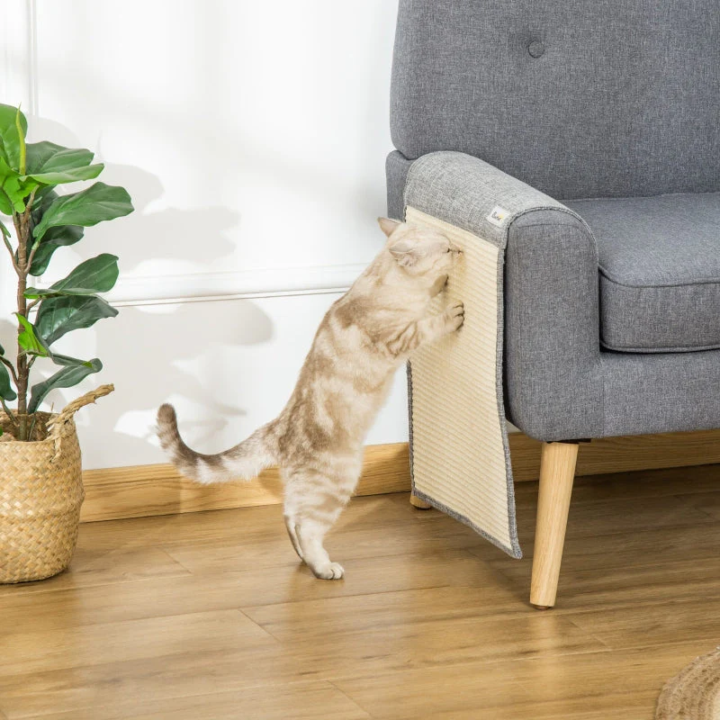 Scratching Mat, 2-Piece Sisal for Cats, Grey