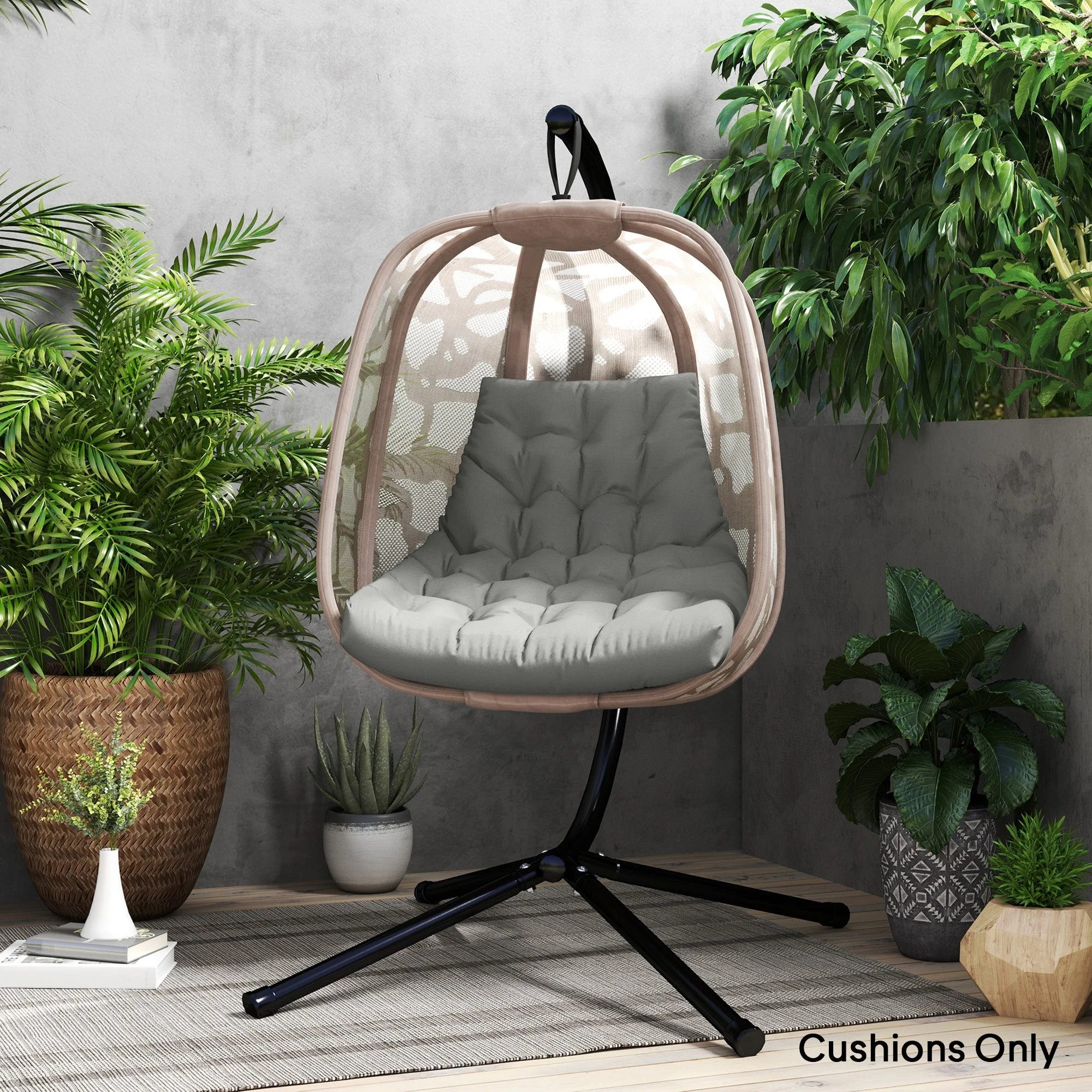 Seat Cushion 120x100cm with Backrest Water-Repellent, Grey - Image 3
