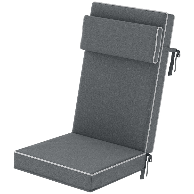 Seat Cushion, Water-Repellent, Headrest, Dark Grey - Image 2