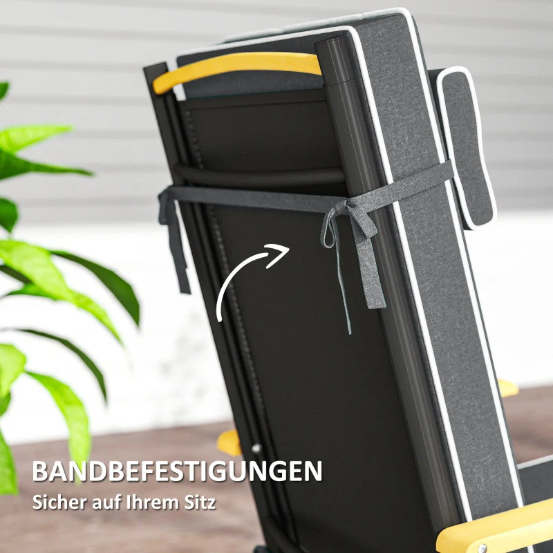 Seat Cushion, Water-Repellent, Headrest, Dark Grey - Image 7
