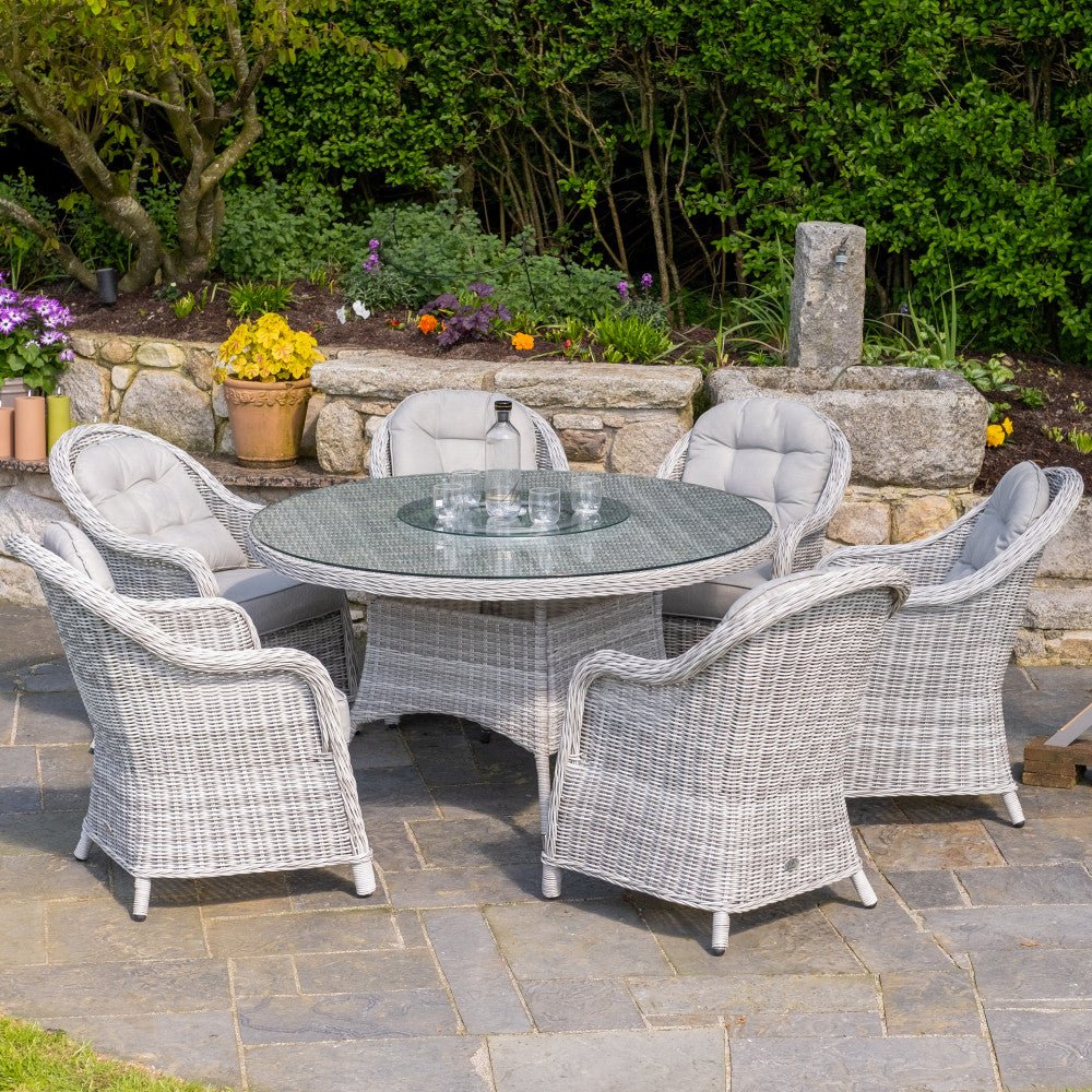 Sepino Delux- 6 Seater Set with Round Table (Light Grey) - Image 3