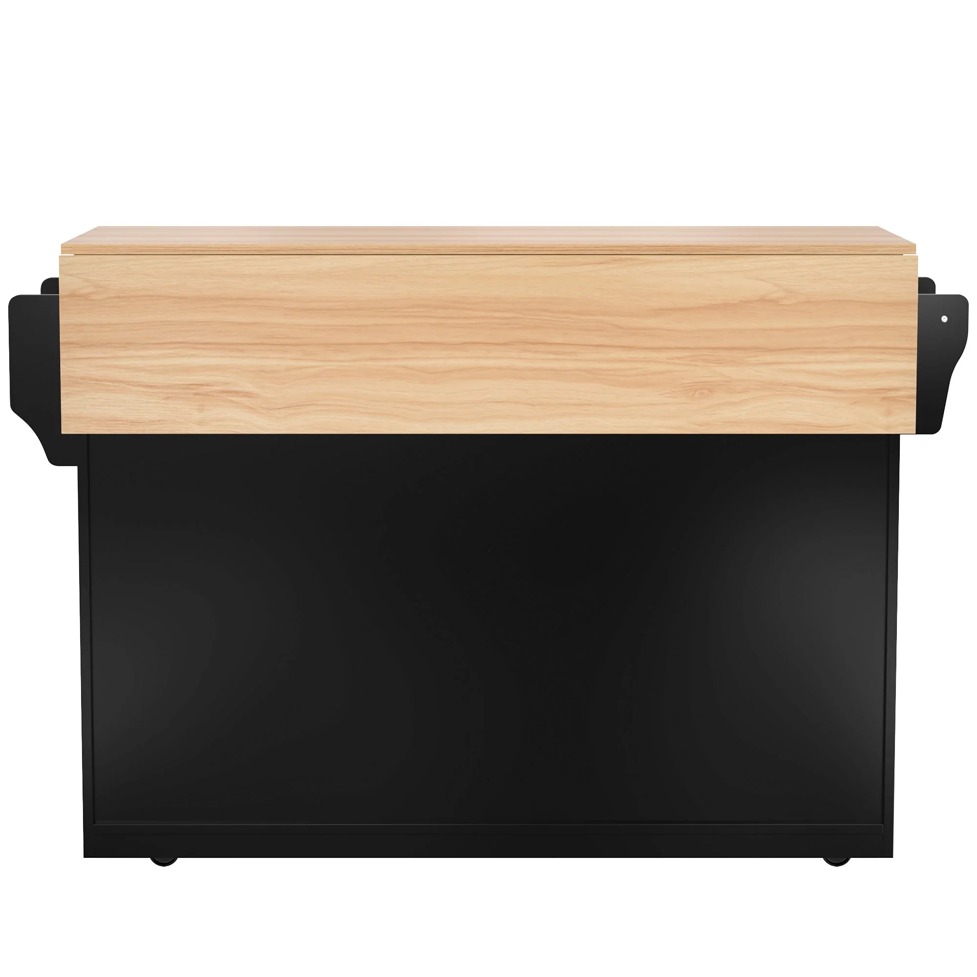 Serving Trolley 120cm Folding Tabletop Casters Wood Legs Black - Image 20