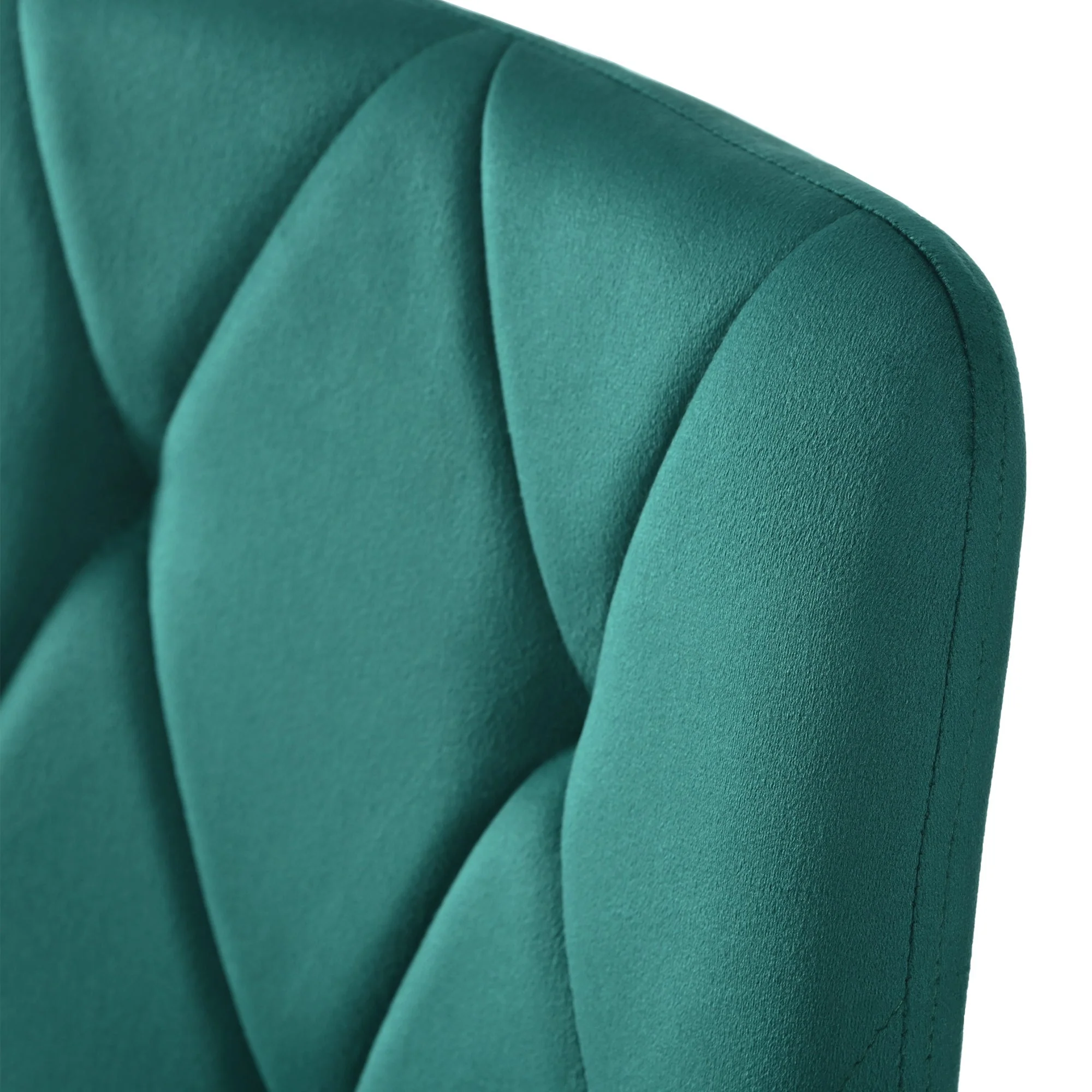 Set of 4 Dining Chairs Upholstered Designer Twill Velvet Dark Green - Image 4