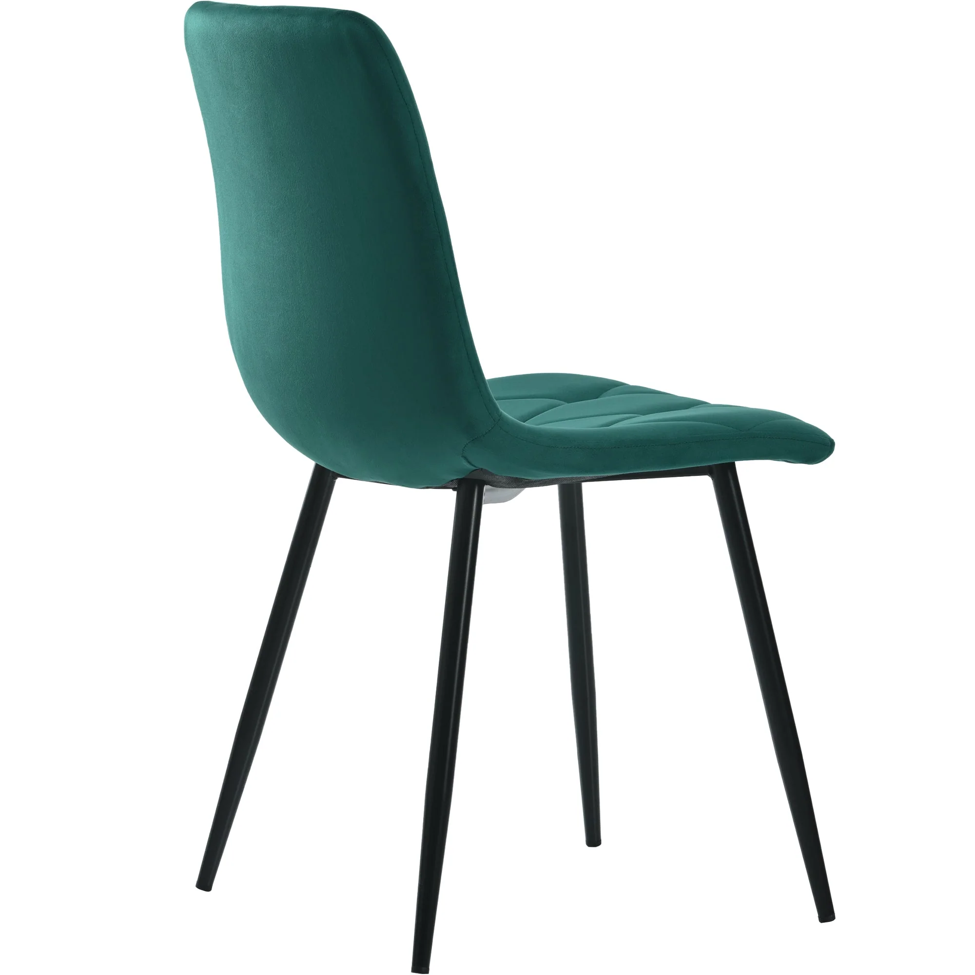 Set of 4 Dining Chairs Upholstered Designer Twill Velvet Dark Green - Image 9
