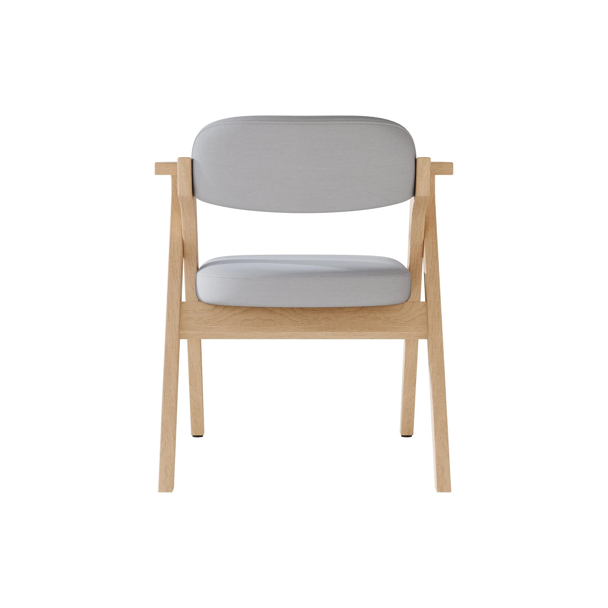 Set of 6 Folding Dining Chairs, Solid Wood and Breathable, Grey Linen - Image 8