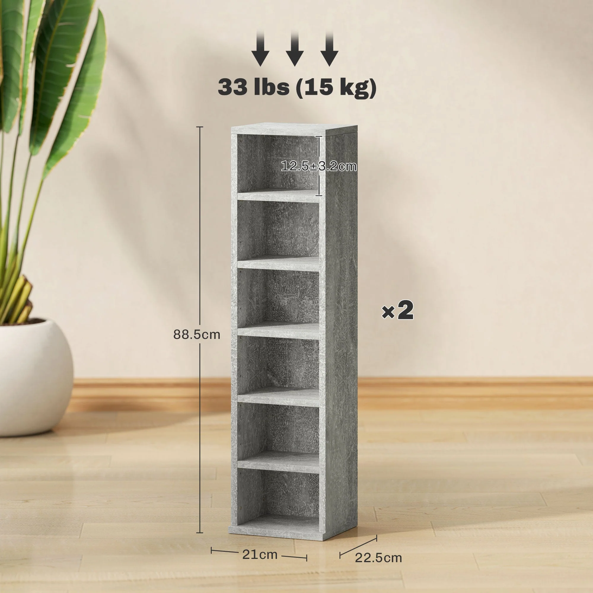 Set of Two 102 CD Storage Units - Cement Grey - Image 3