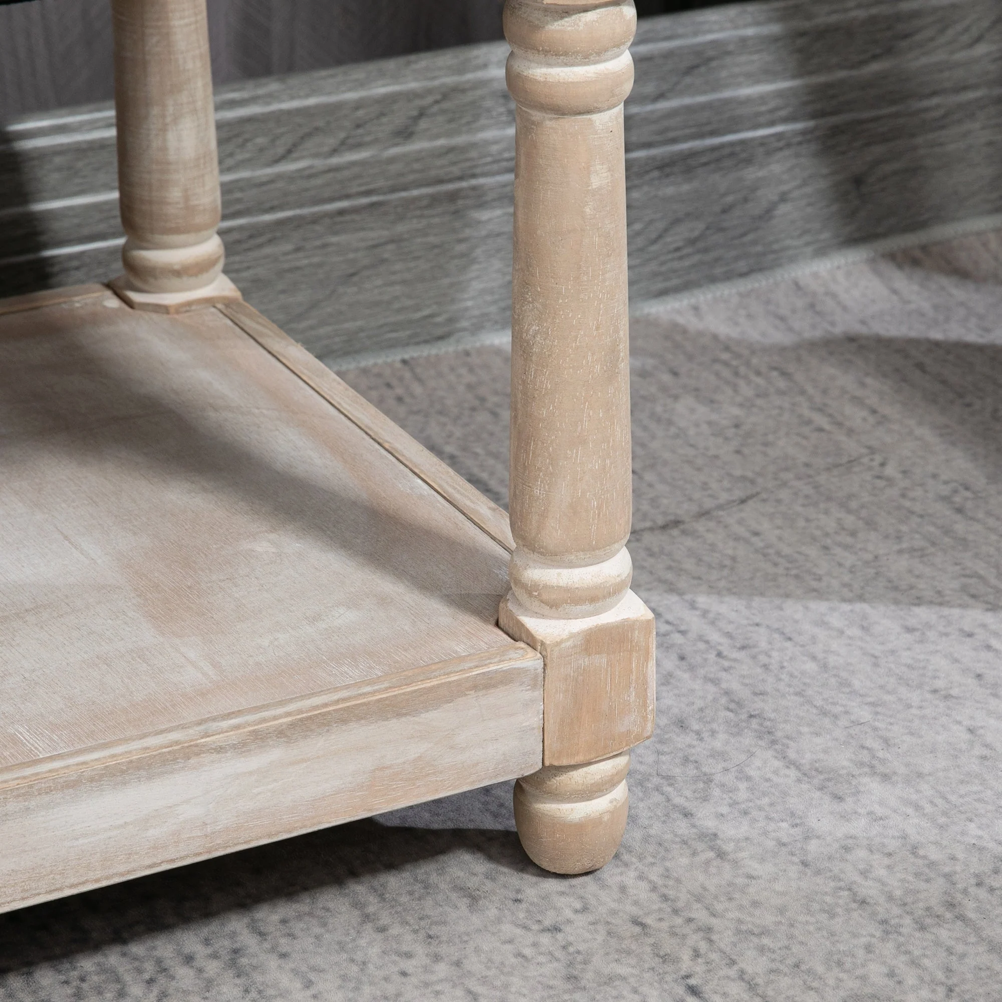Shoe Bench with Storage, Upholstered, Wooden Legs, Grey Linen - Image 8