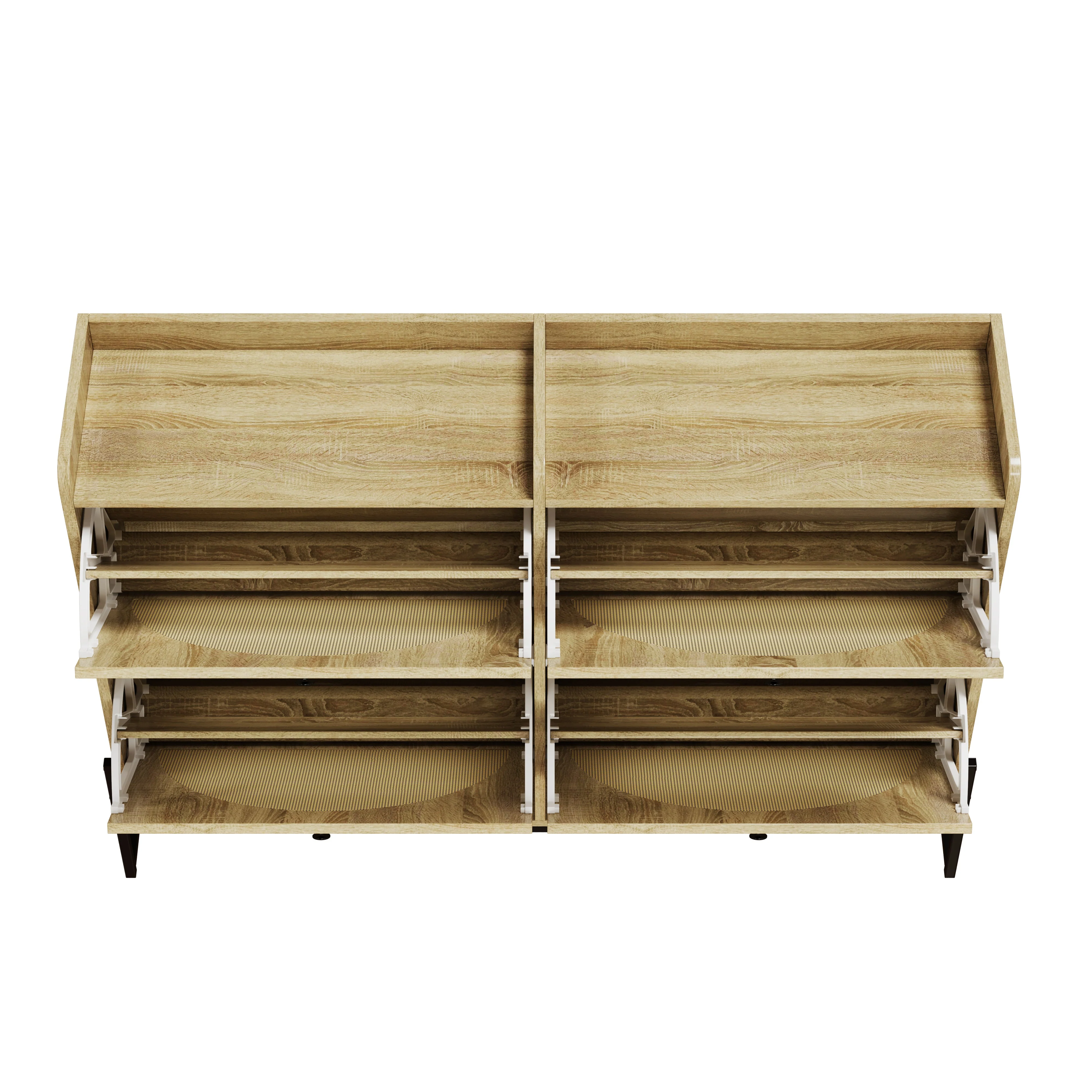Shoe cabinet 4 flaps adjustable narrow for hallway - Image 12