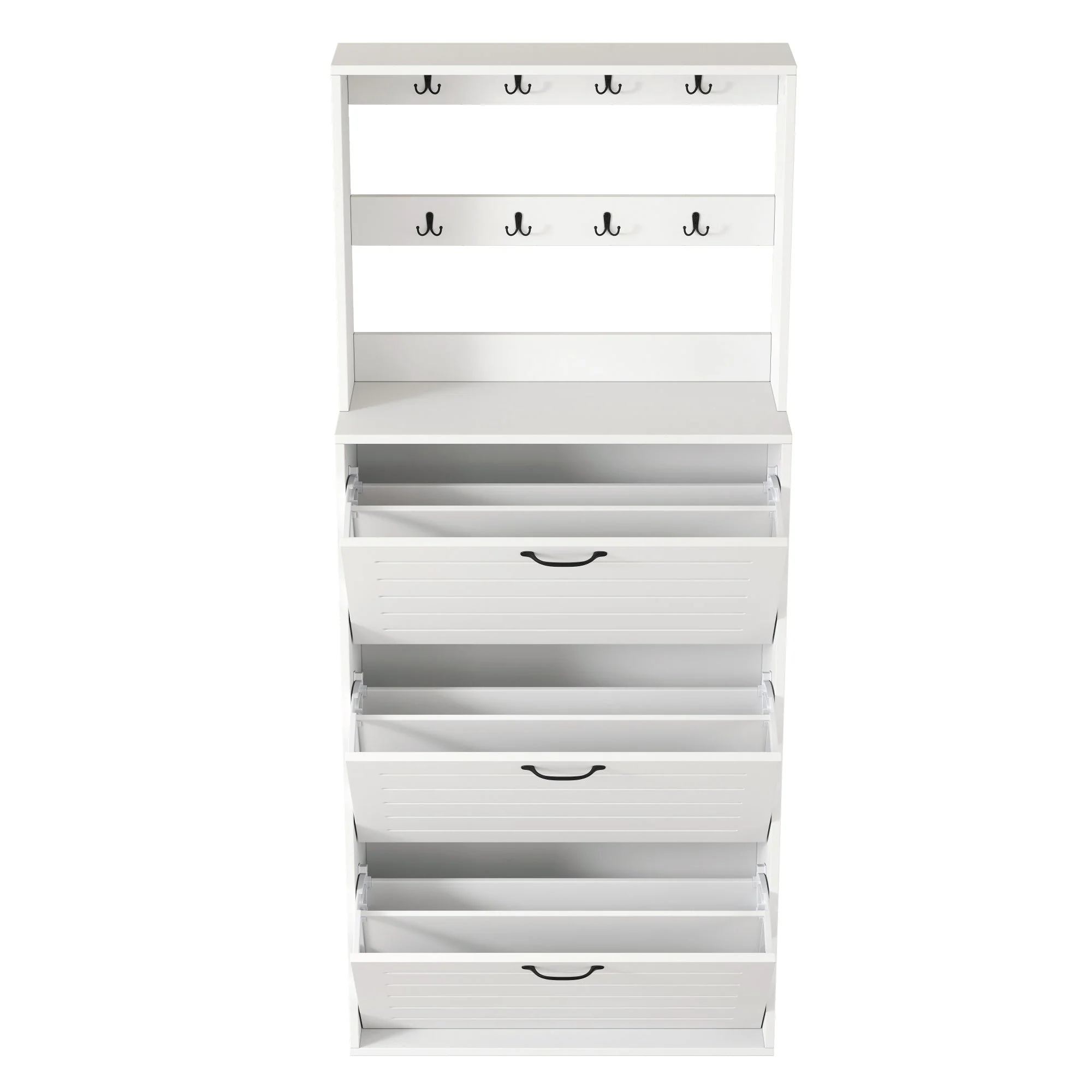 Shoe Cabinet with 3 Doors, Hooks, 15 Pairs Capacity - Image 11