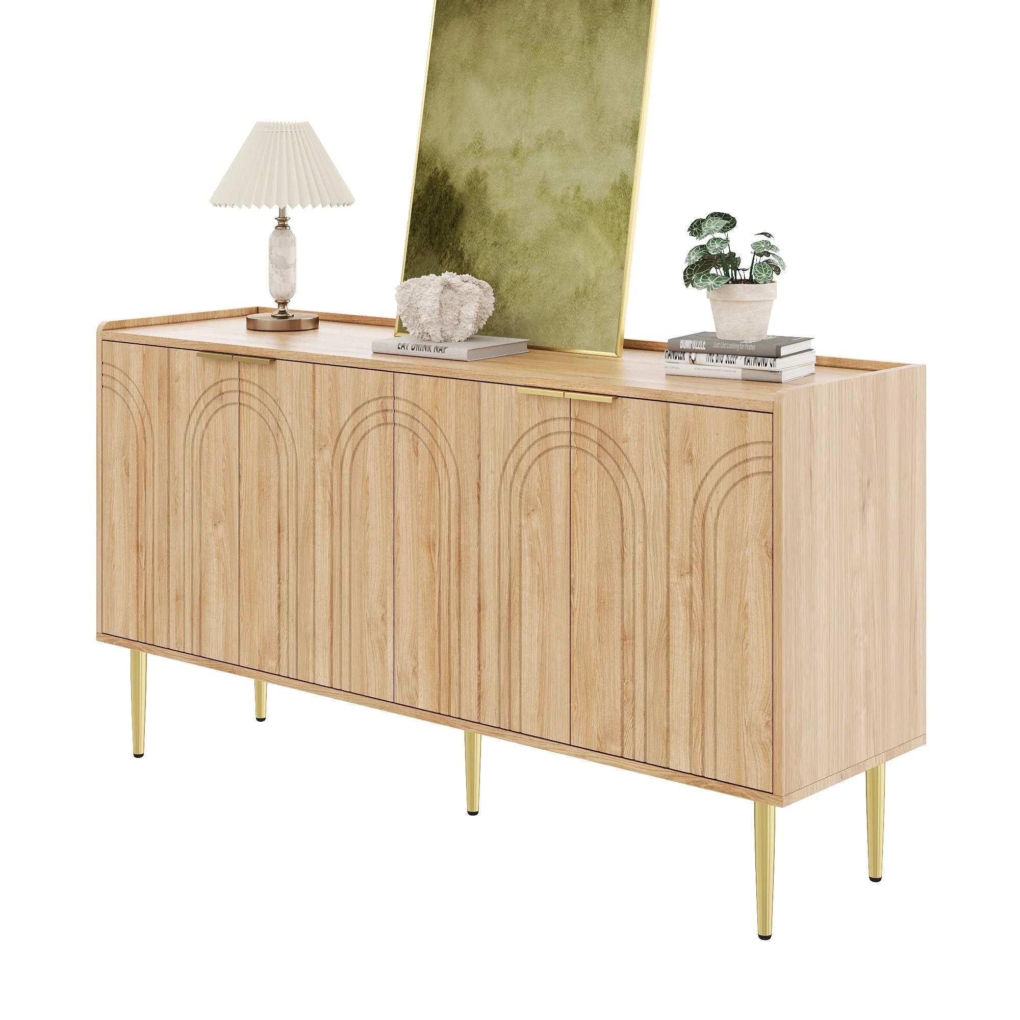 Sideboard Buffet Cabinet Storage 140x38x75cm - Modern Simple - Image 2