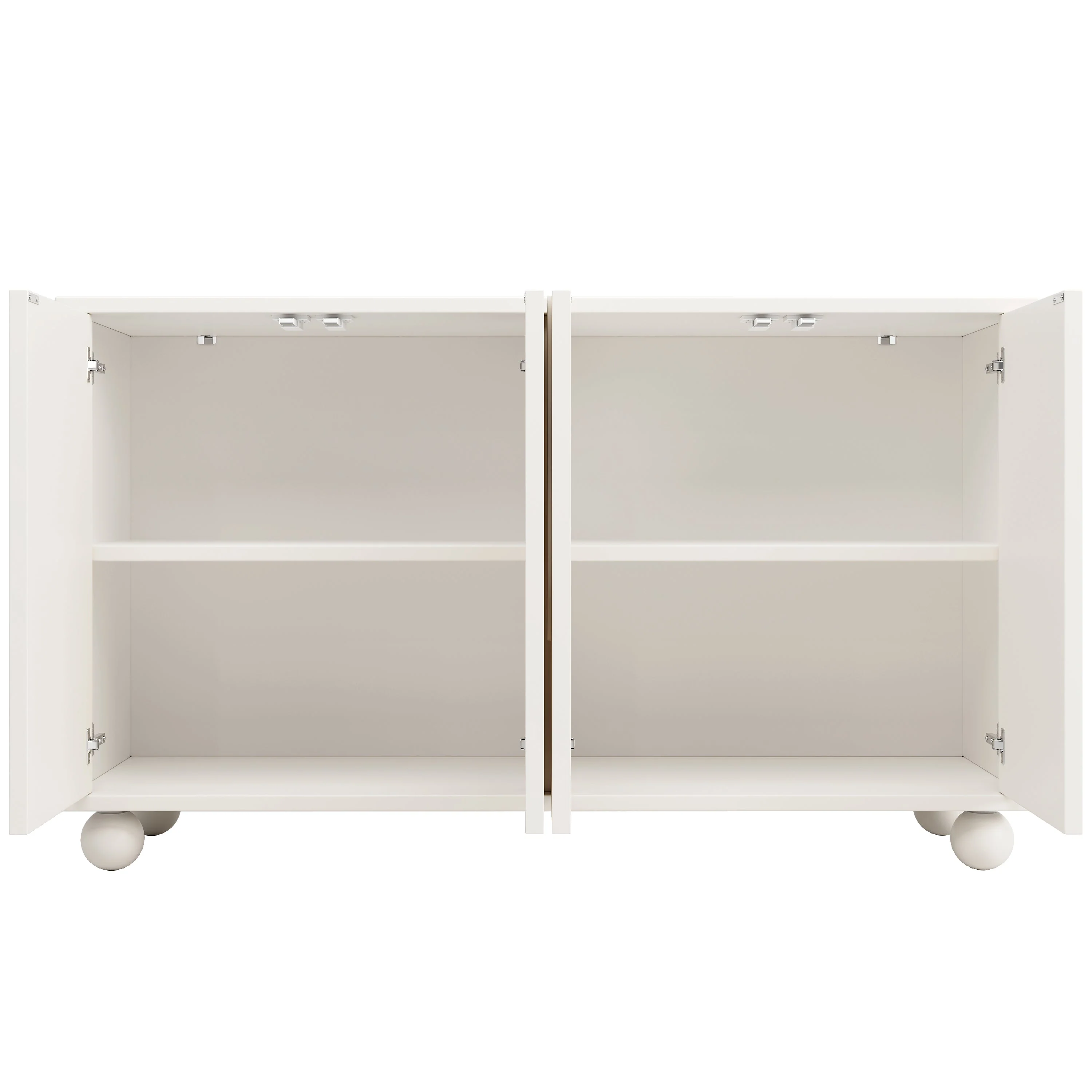 Sideboard Cabinet with Storage and Adjustable Top, White - Image 9