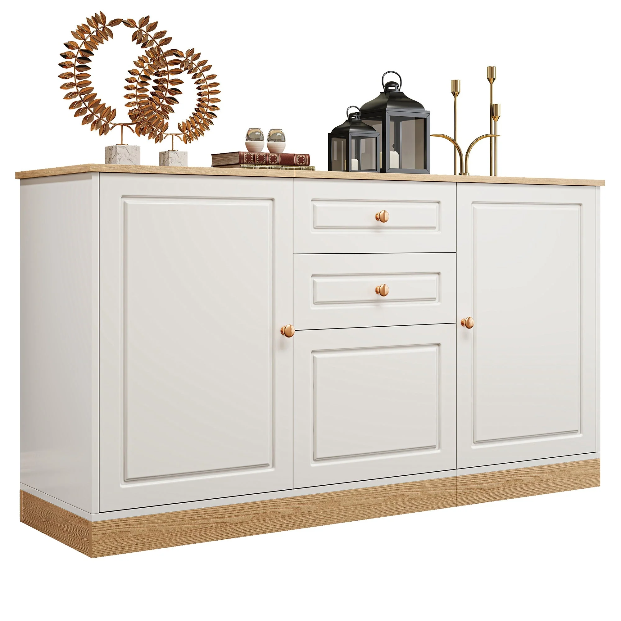 Sideboard with 3 Doors and 2 Drawers, Multifunctional Storage Furniture - Image 4