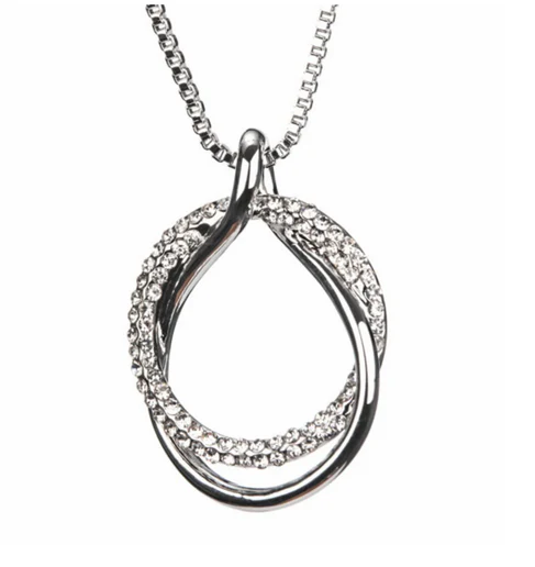 Silver Diamante Loop Pendant