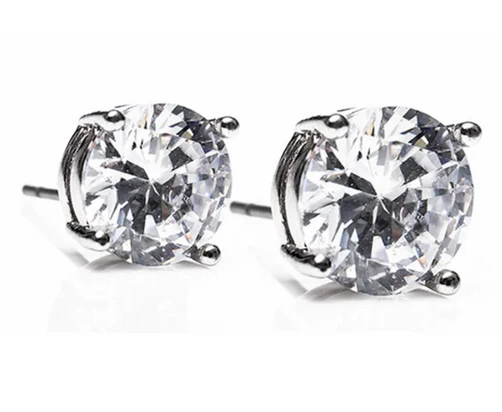 Silver Large Stone Earrings