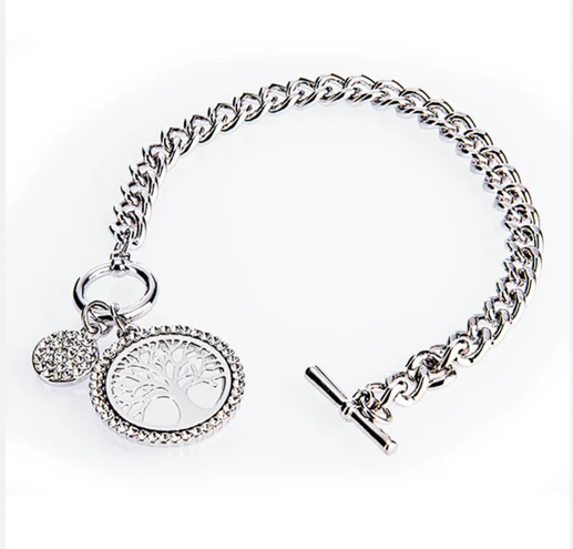 Silver Tree of Life Toggle Bracelet