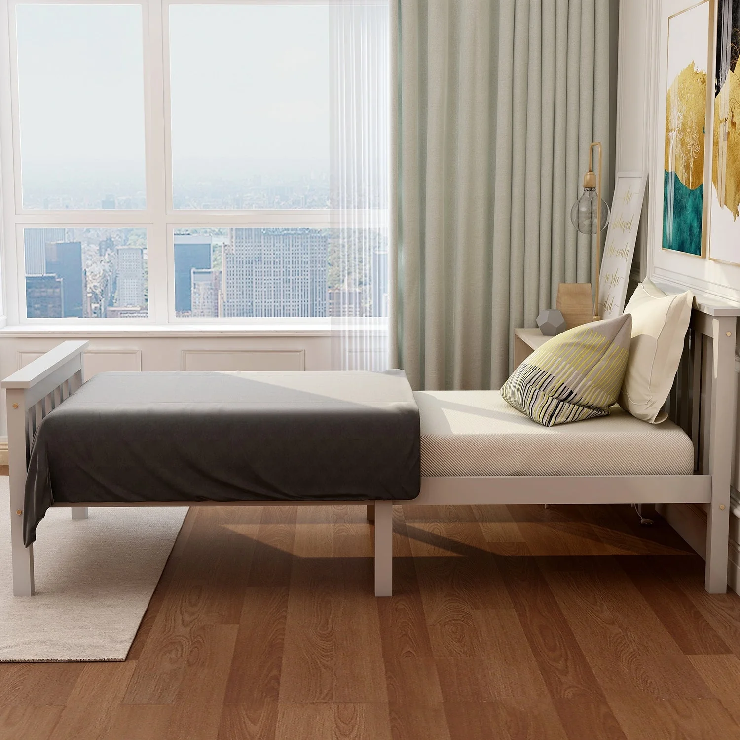 Single Bed White 3ft Solid Pine Wooden Bed Frame for Adults, Kids 190 x 90 cm (3FT) - Image 5