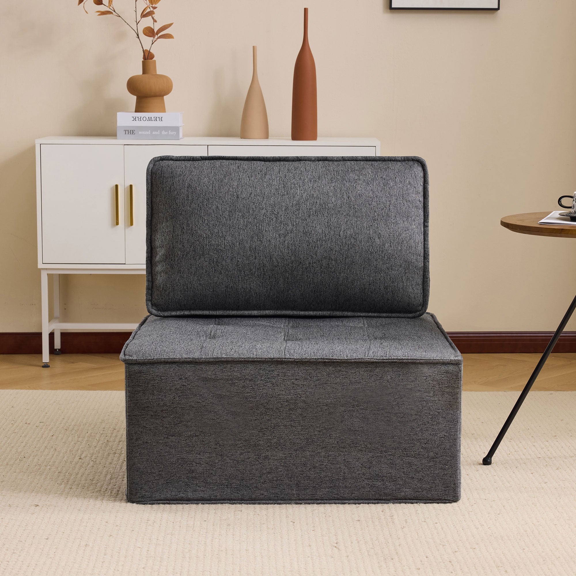 Single Sofa: Compact Armchair for Living Room, Fabric - Image 2