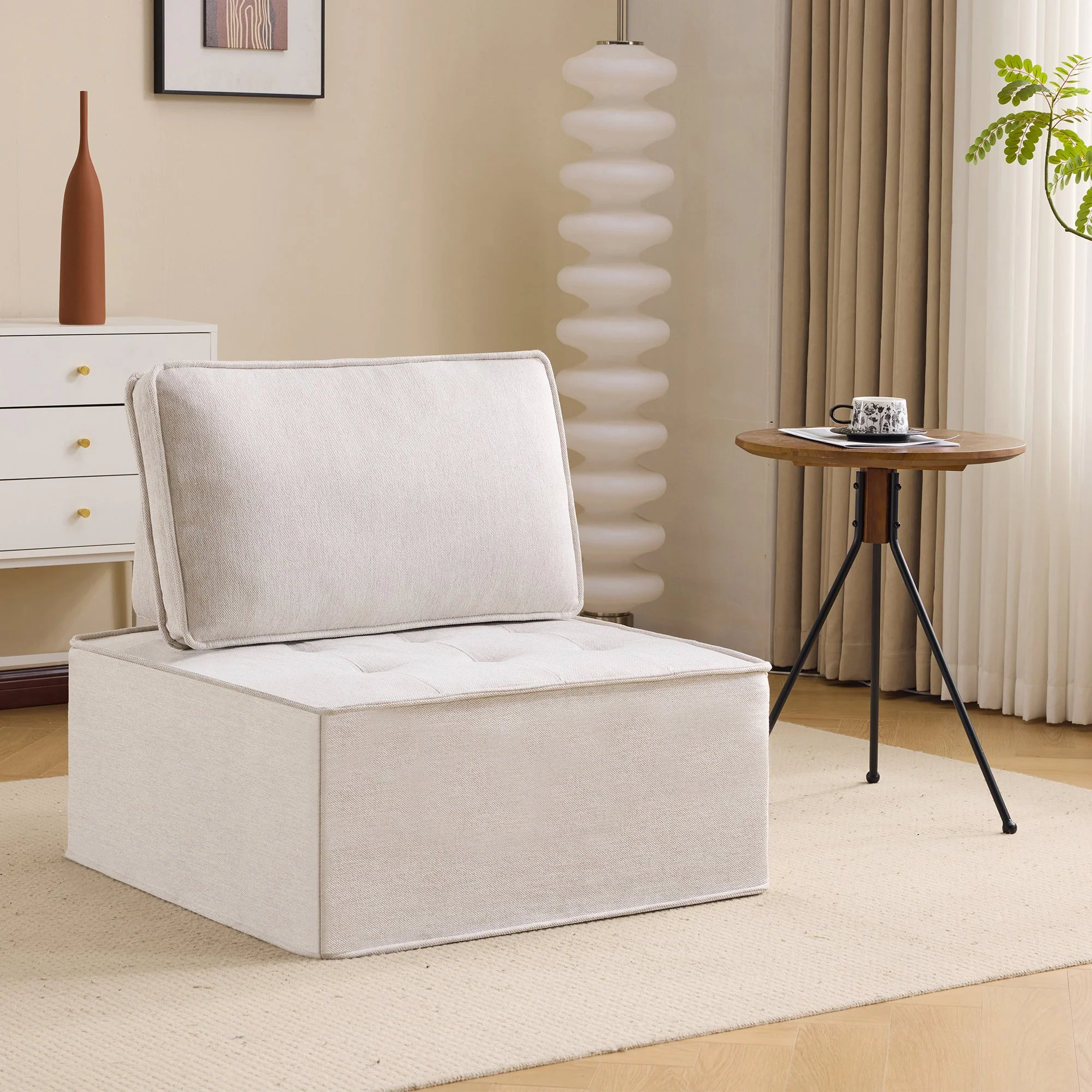 Single Sofa, Small Seating Armchair Beanbag, for Living Room, Bedroom, Guest Room or Children's Room
