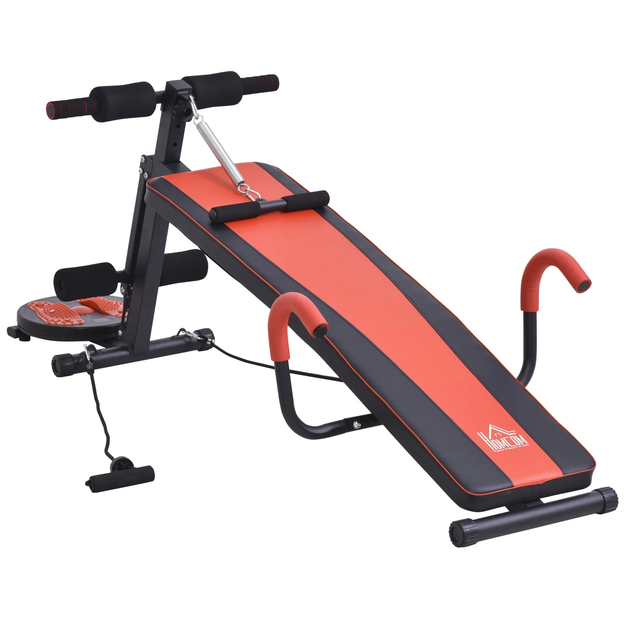 Sit Up Bench Adjustable Abdominal Trainer Padded Red Black - Image 2