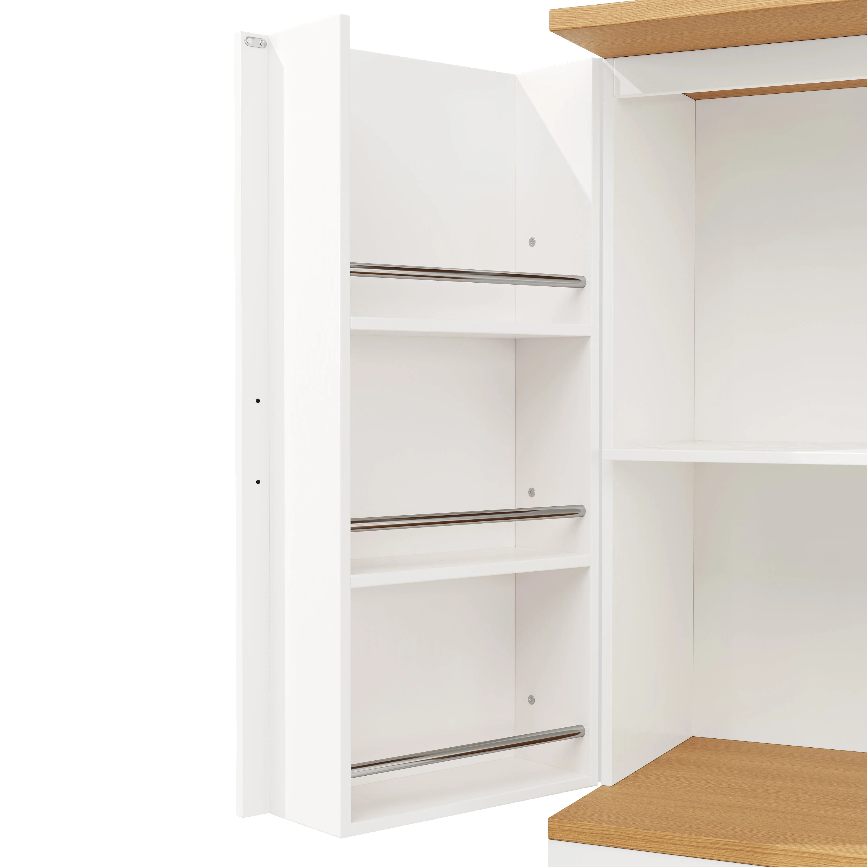 Snack Cabinet Kitchen Sideboard with Door Frame, White - Image 8