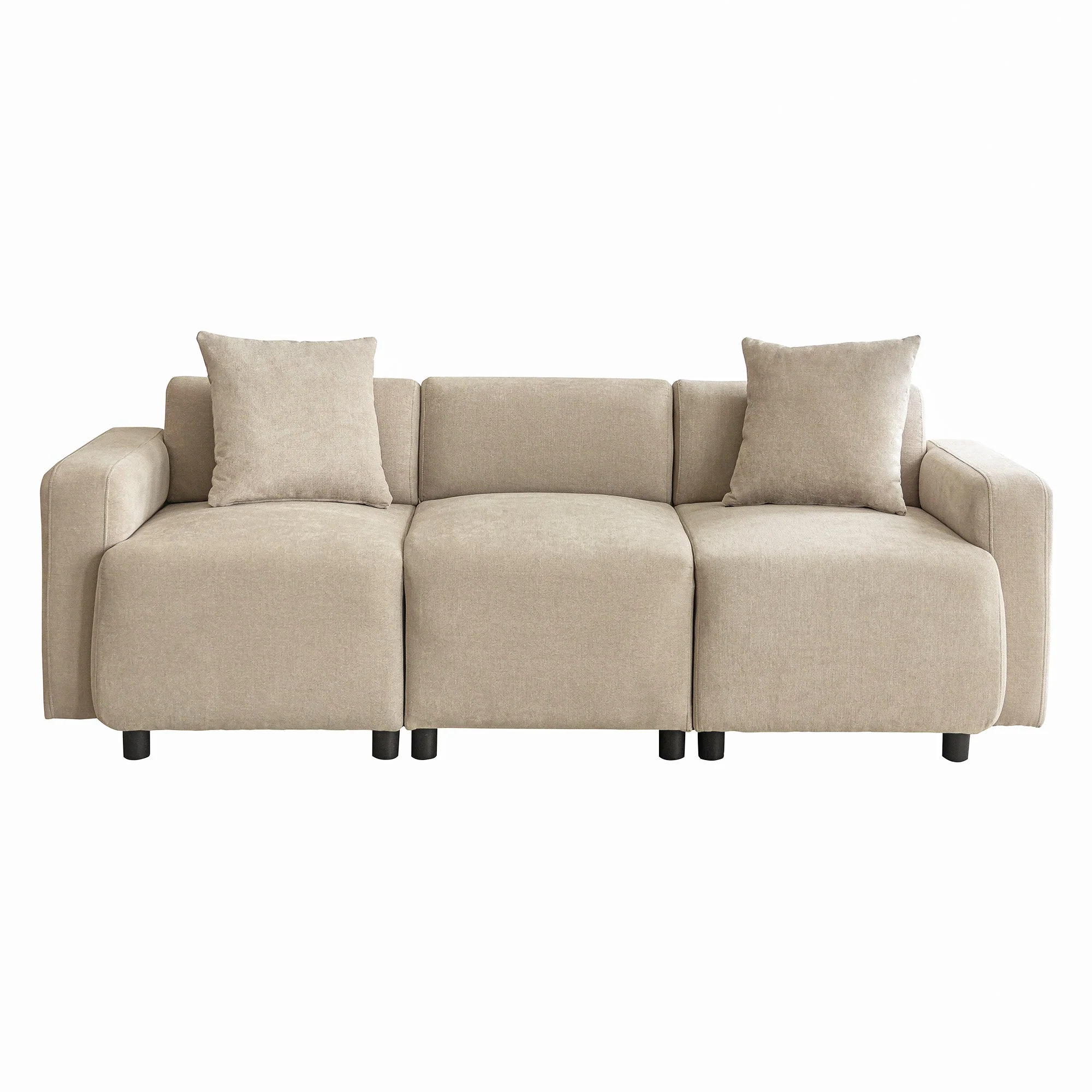 Sofa, 3-Seater Modern Upholstered with Decorative Cushions - Image 10