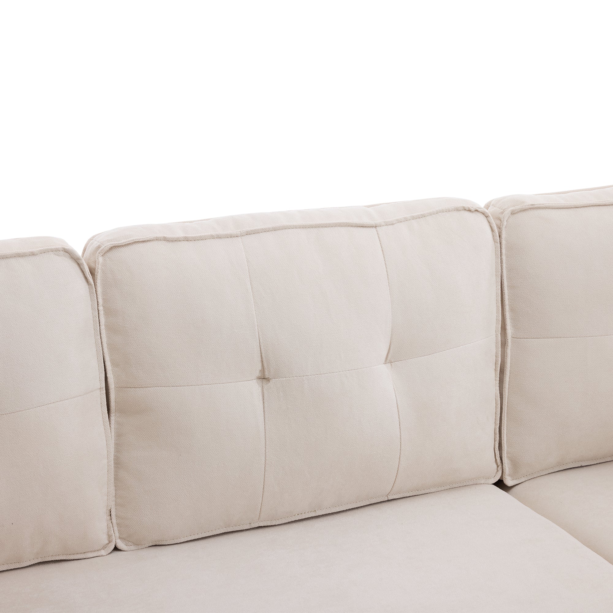 Sofa Bed L-Shaped Sleeping Function Storage Cup Holder Interchangeable Upholstered - Image 4