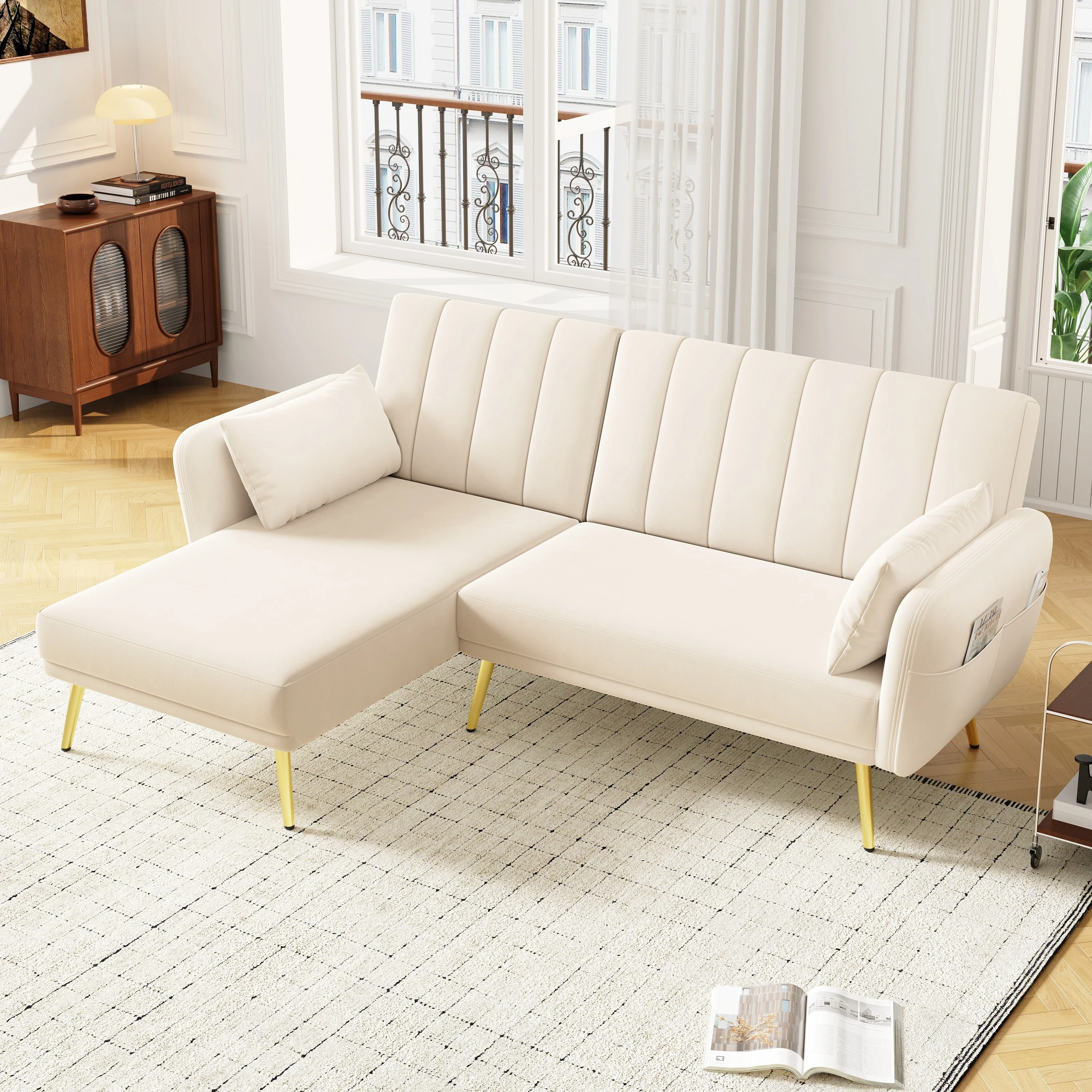 Sofa, Modern Folding L-Shaped Sofa Bed, Corner, with Sleeping Function - Image 5