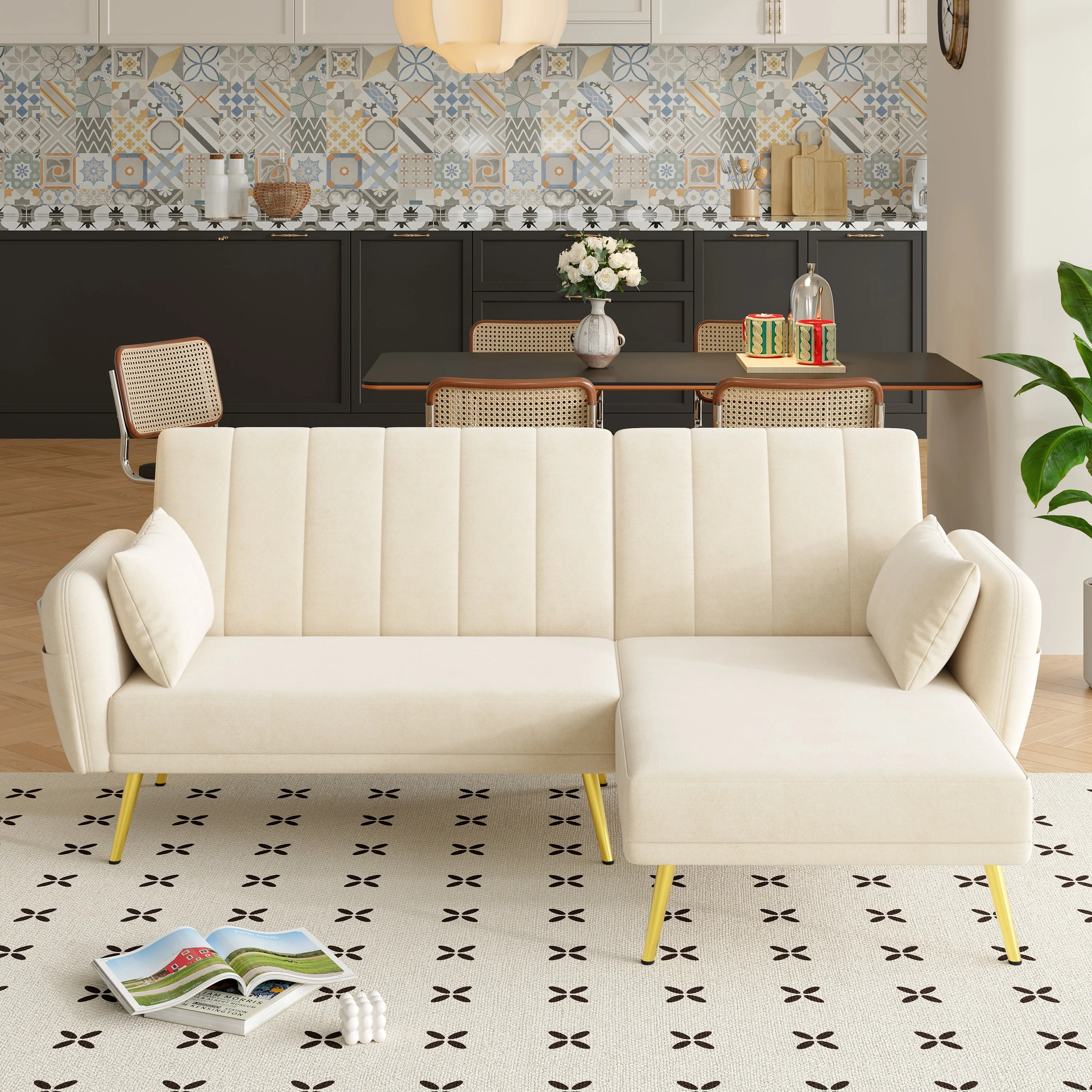Sofa, Modern Folding L-Shaped Sofa Bed, Corner, with Sleeping Function - Image 7