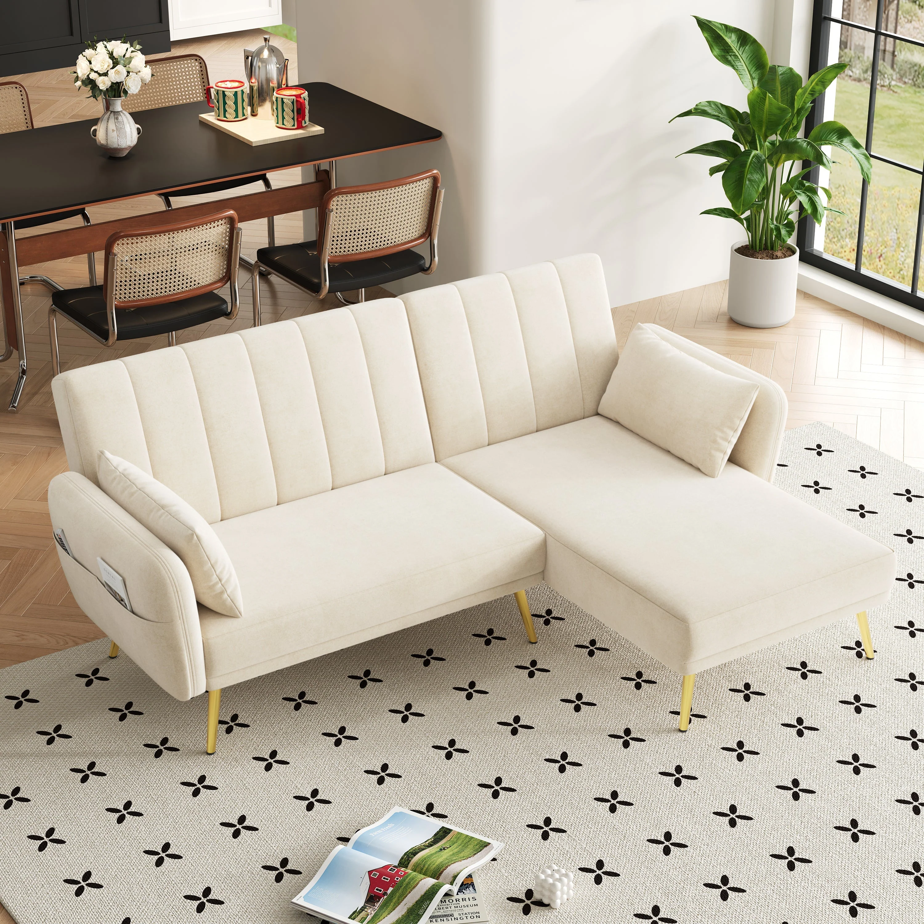 Sofa, Modern Folding L-Shaped Sofa Bed, Corner, with Sleeping Function - Image 8