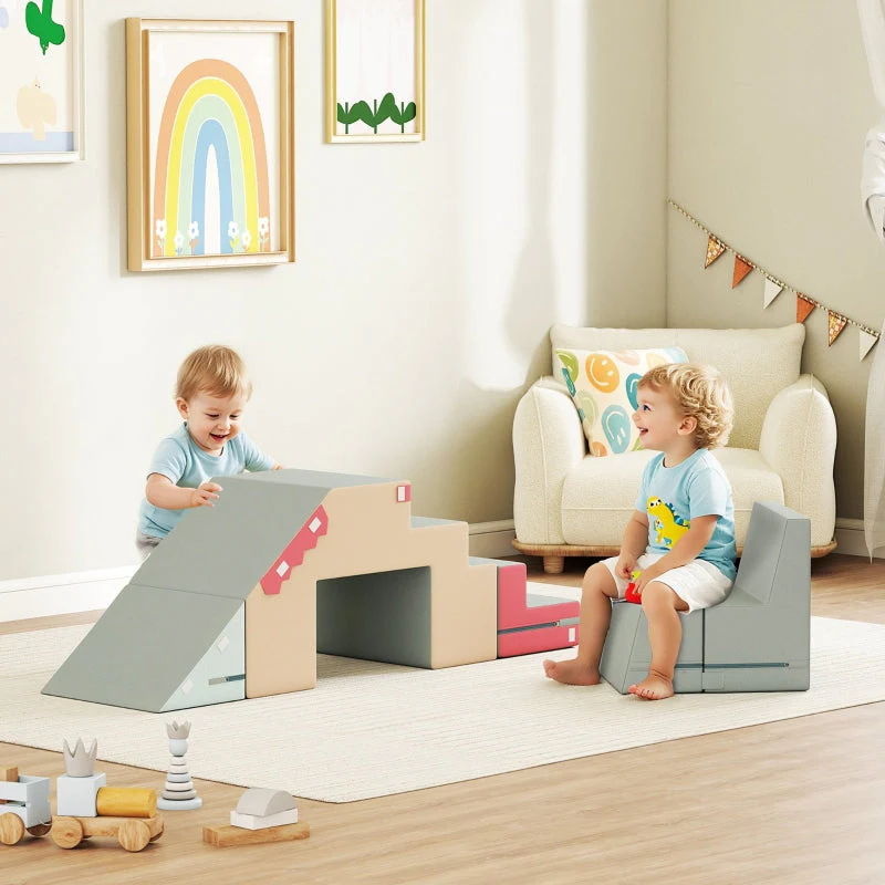 Soft Play Blocks Set, 2-Piece Toddler Climbing & Building, Colorful Foam - Image 2