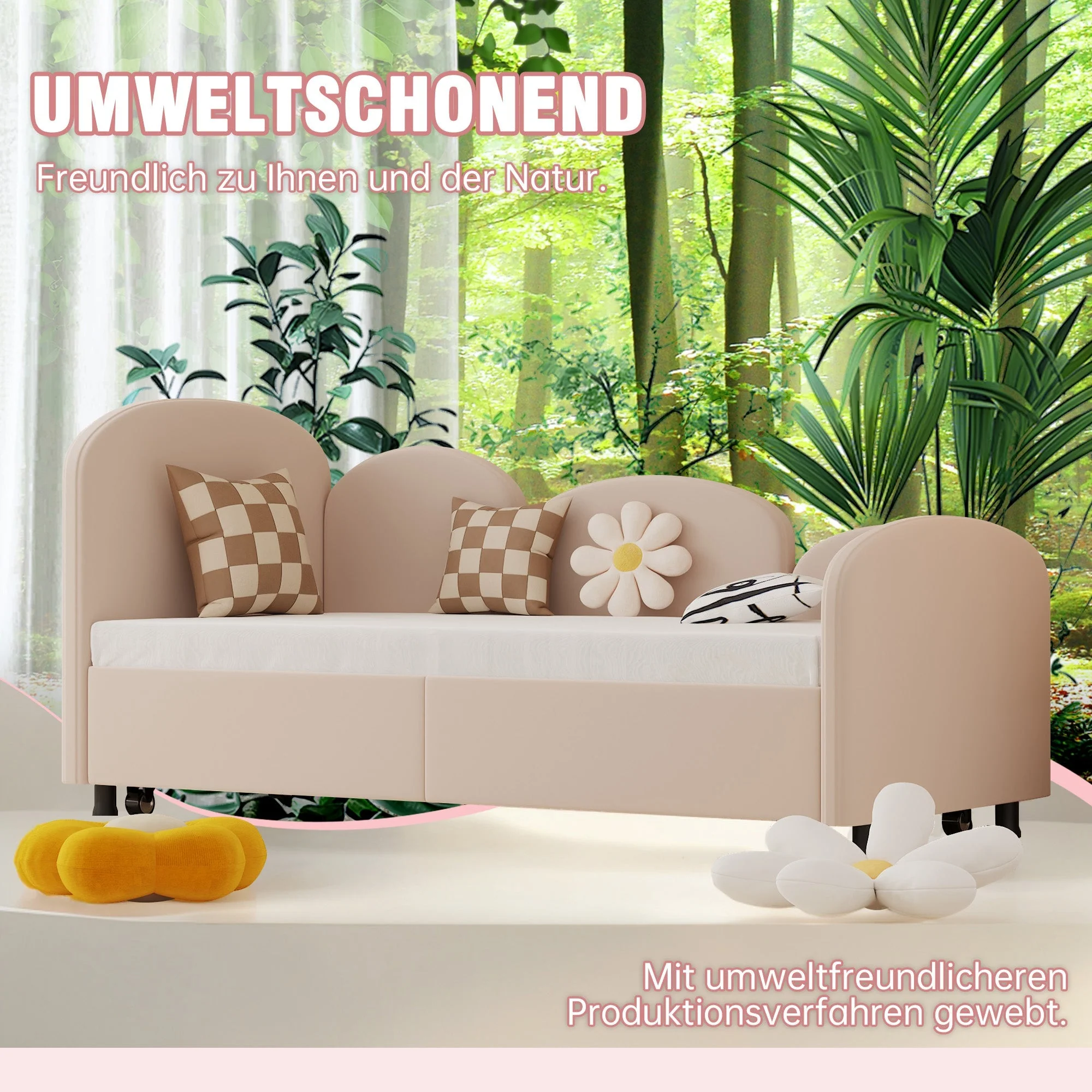 SOFTSEA Twin Size Daybed, Velvet Upholstered with Storage Drawers - Image 7