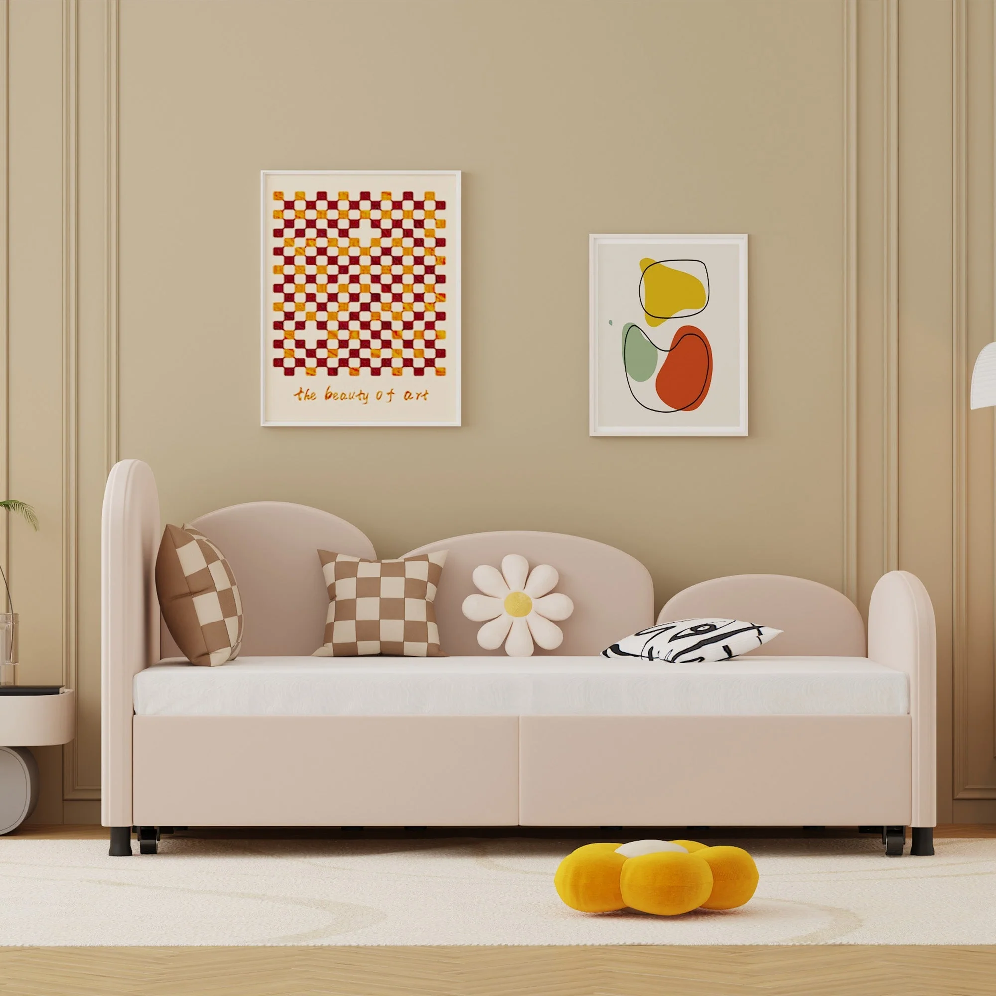SOFTSEA Twin Size Daybed, Velvet Upholstered with Storage Drawers - Image 8