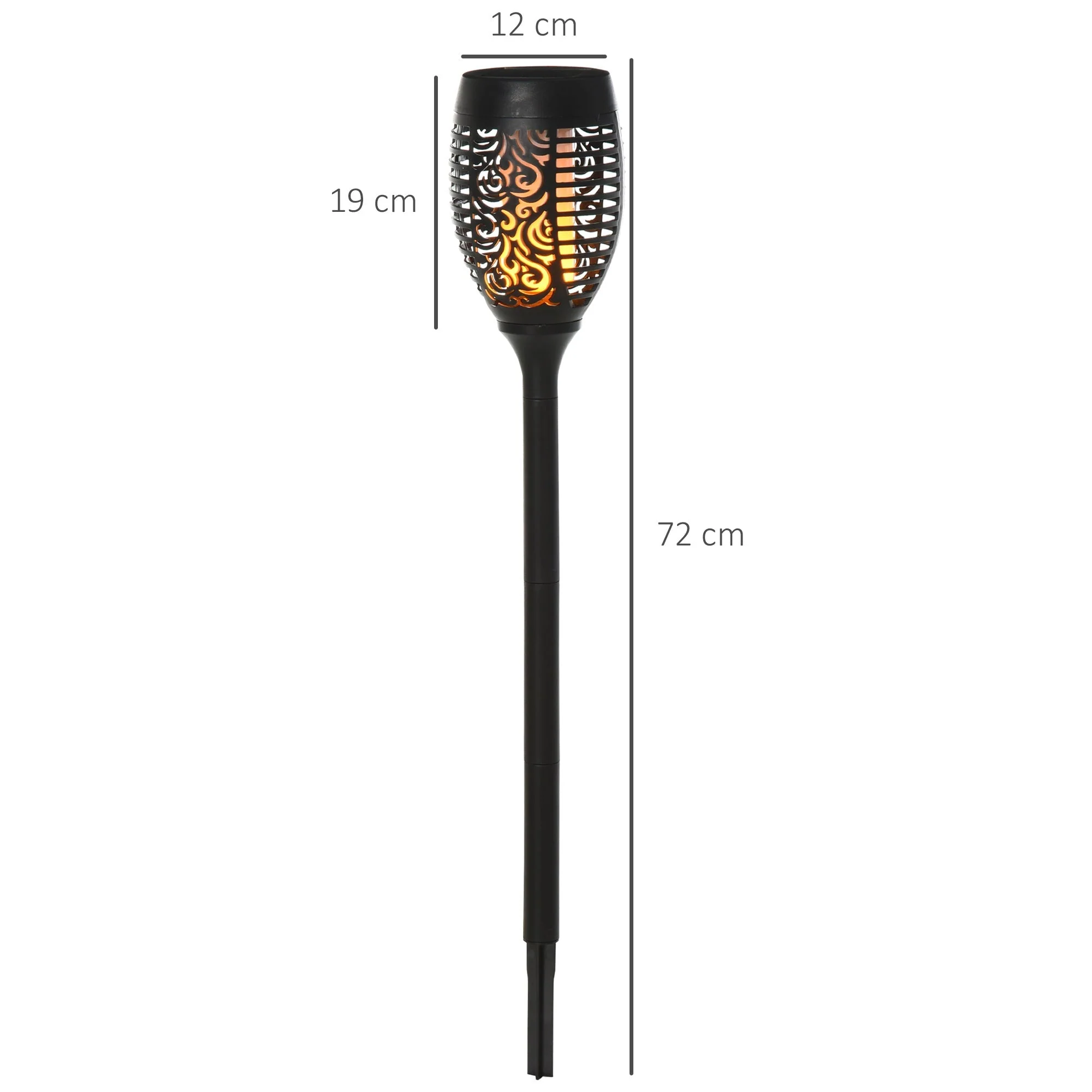 Solar Light Outdoor Set of 4 Garden Lights IP44 Waterproof Warm Light Plastic Black - Image 3