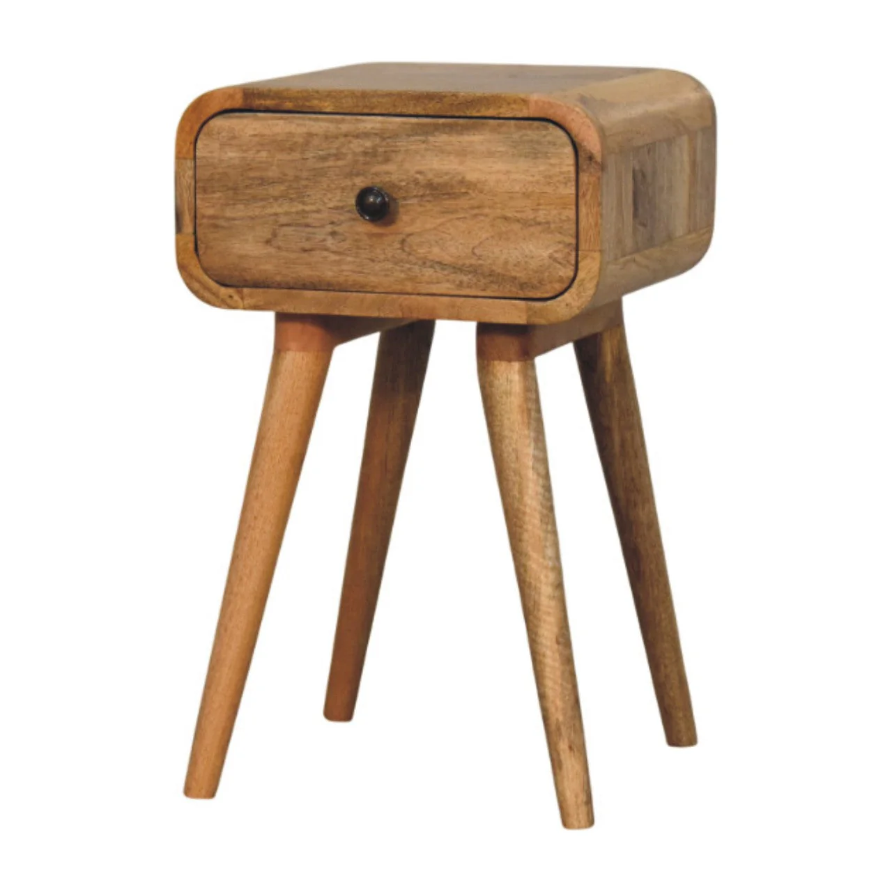 Solid Wood Avora Mini Nightstand with 1 Drawer, Brown Oak-ish Finish - Image 5