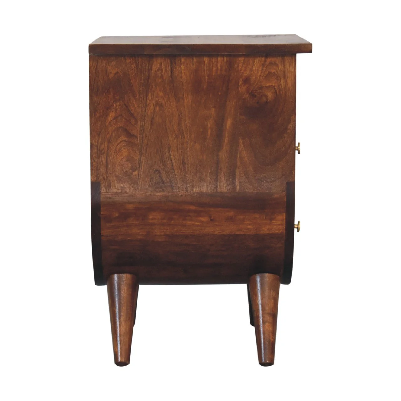 Solid Wood Bedside, 2 Drawers 1 Open Slot, Chestnut Brown - Image 9